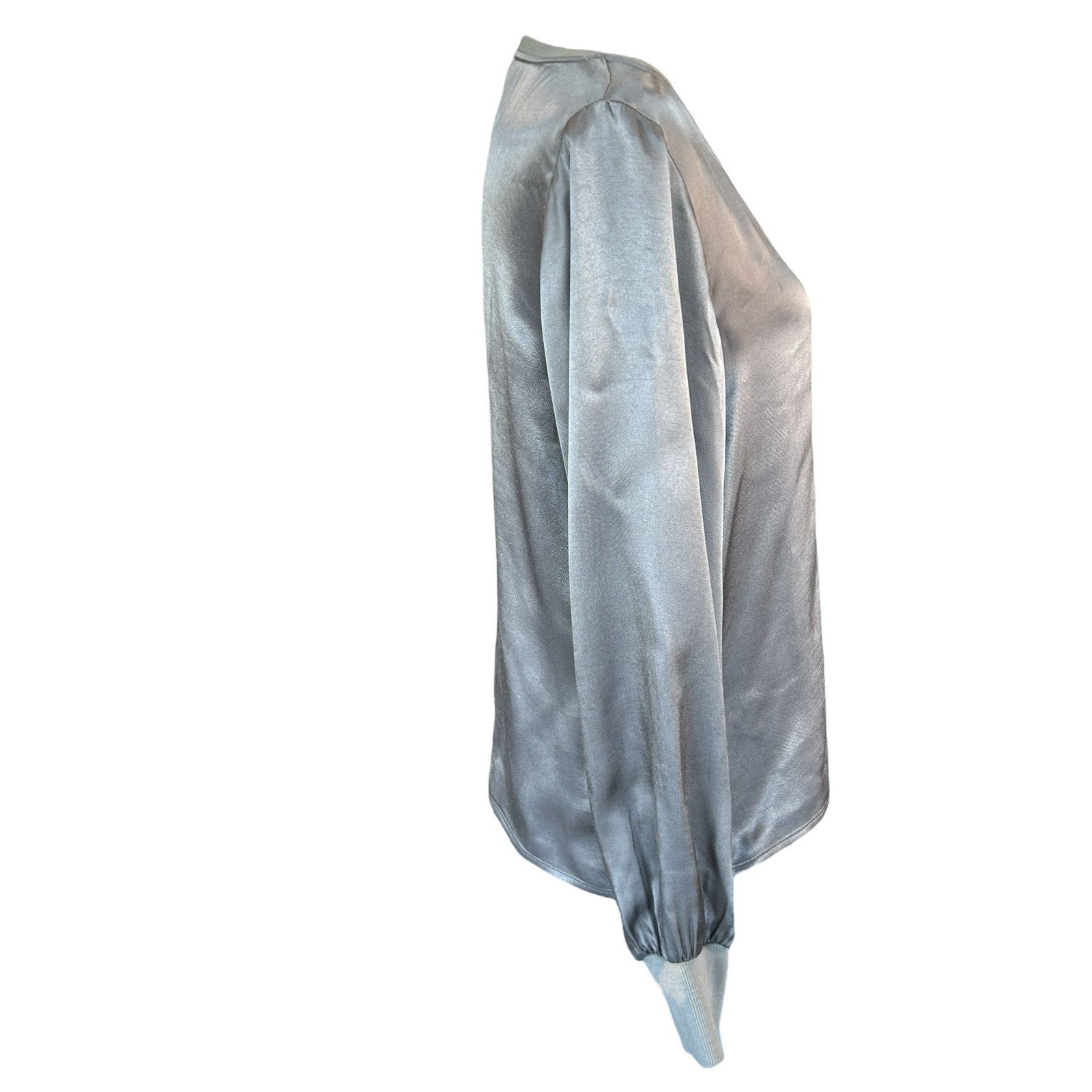 Nation LTD Nation Ltd. Ayra Blouse Satin Top Med Gray Minimalist Party Size M / US 6-8 / IT 42-44 - 5 Thumbnail
