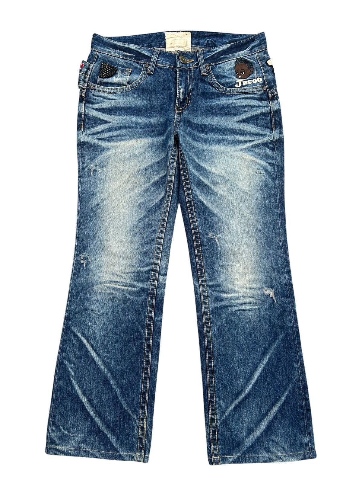 Kapital YOSHITOMO NARA LOLITA Exotic Vintage Distressed Denim Jeans Size US 33 - 3 Thumbnail