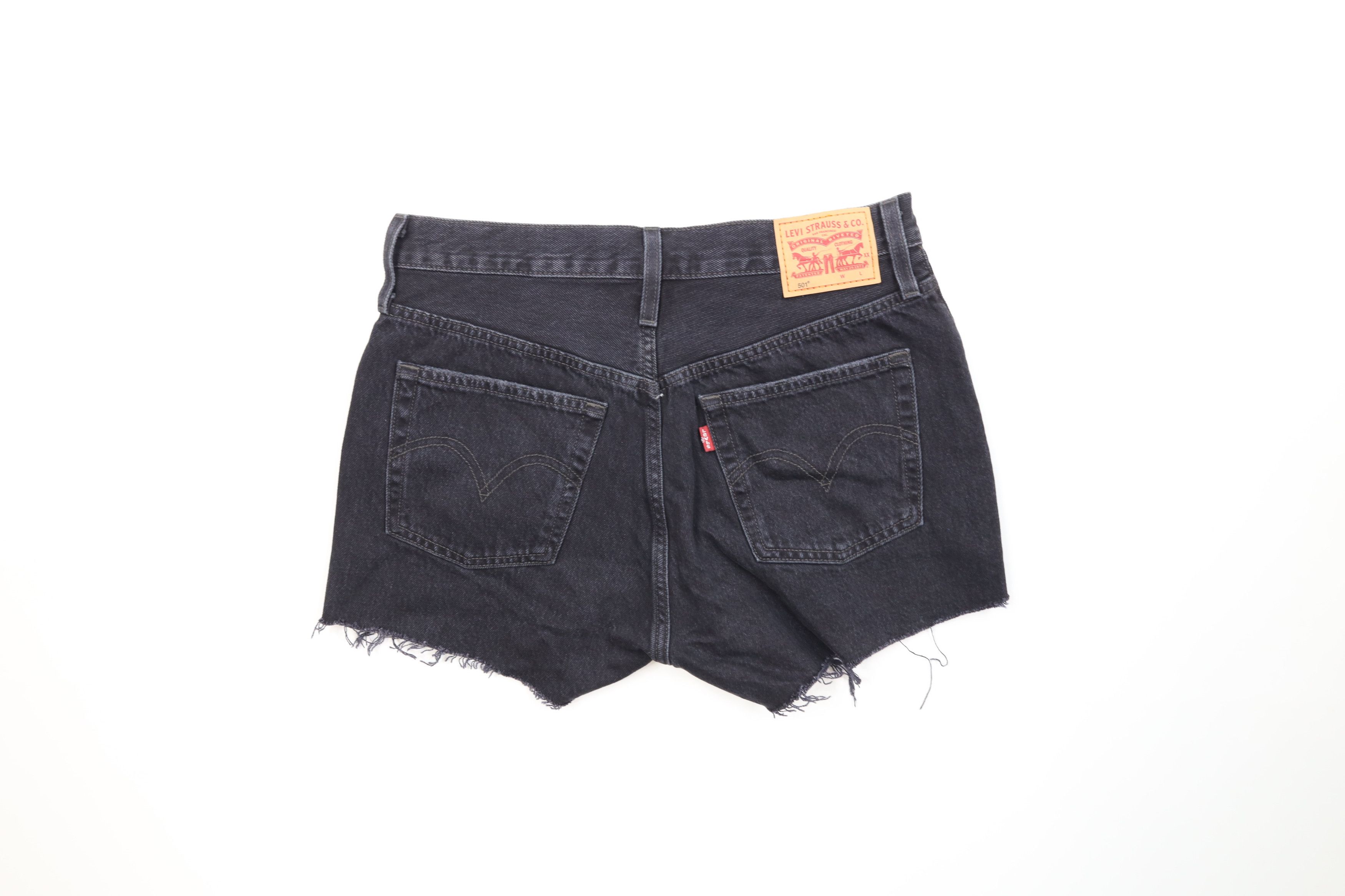 Levi's Vintage Y2K Levis 501xx Fly Cut Off Denim Shorts Black Size 28" / US 6 / IT 42 - 9 Thumbnail