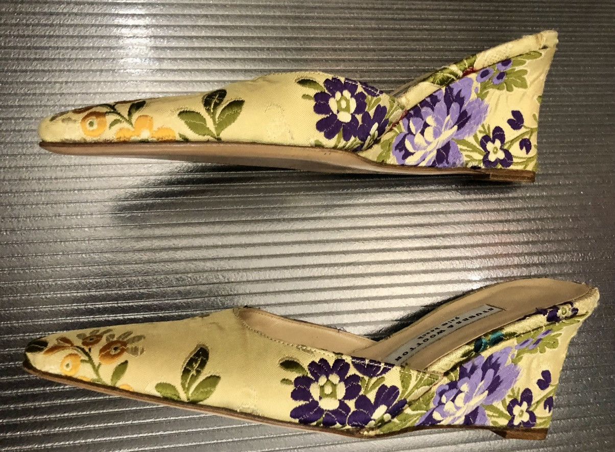 Stubbs & Wootton Stubbs & Wooton 🇮🇹 Palm Beach Embroidered Derby Wedge Sandal Size US 7 / IT 37 - 3 Thumbnail