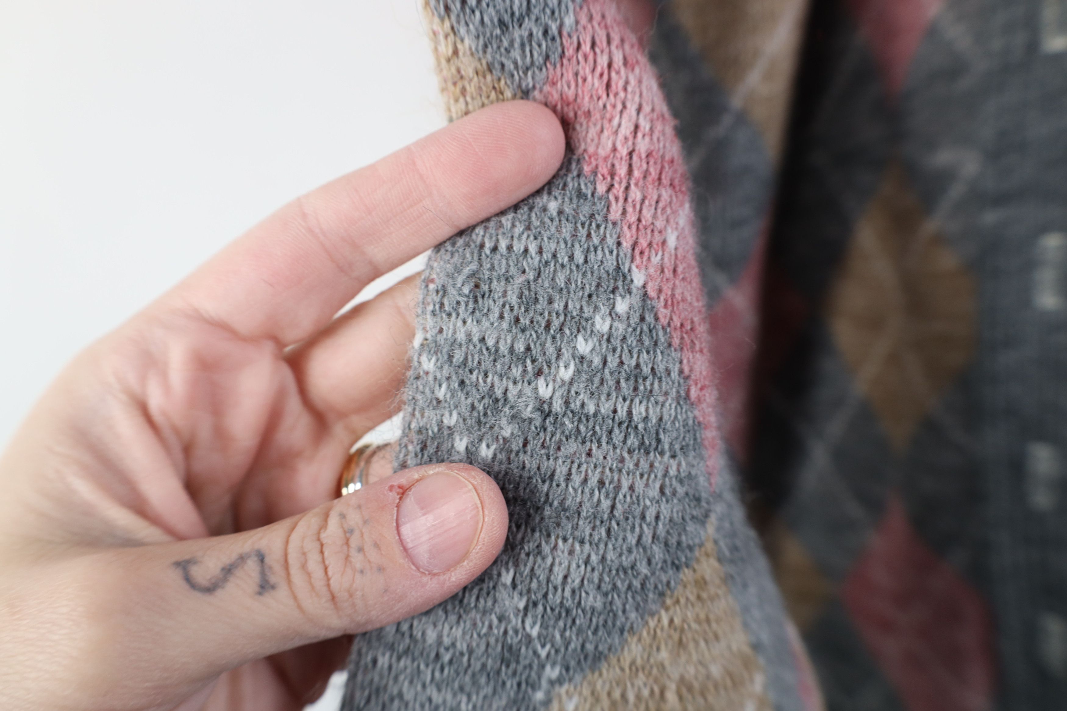 Vintage Vintage 50s 60s Streetwear Argyle Knit Cardigan Sweater Size S / US 4 / IT 40 - 6 Thumbnail