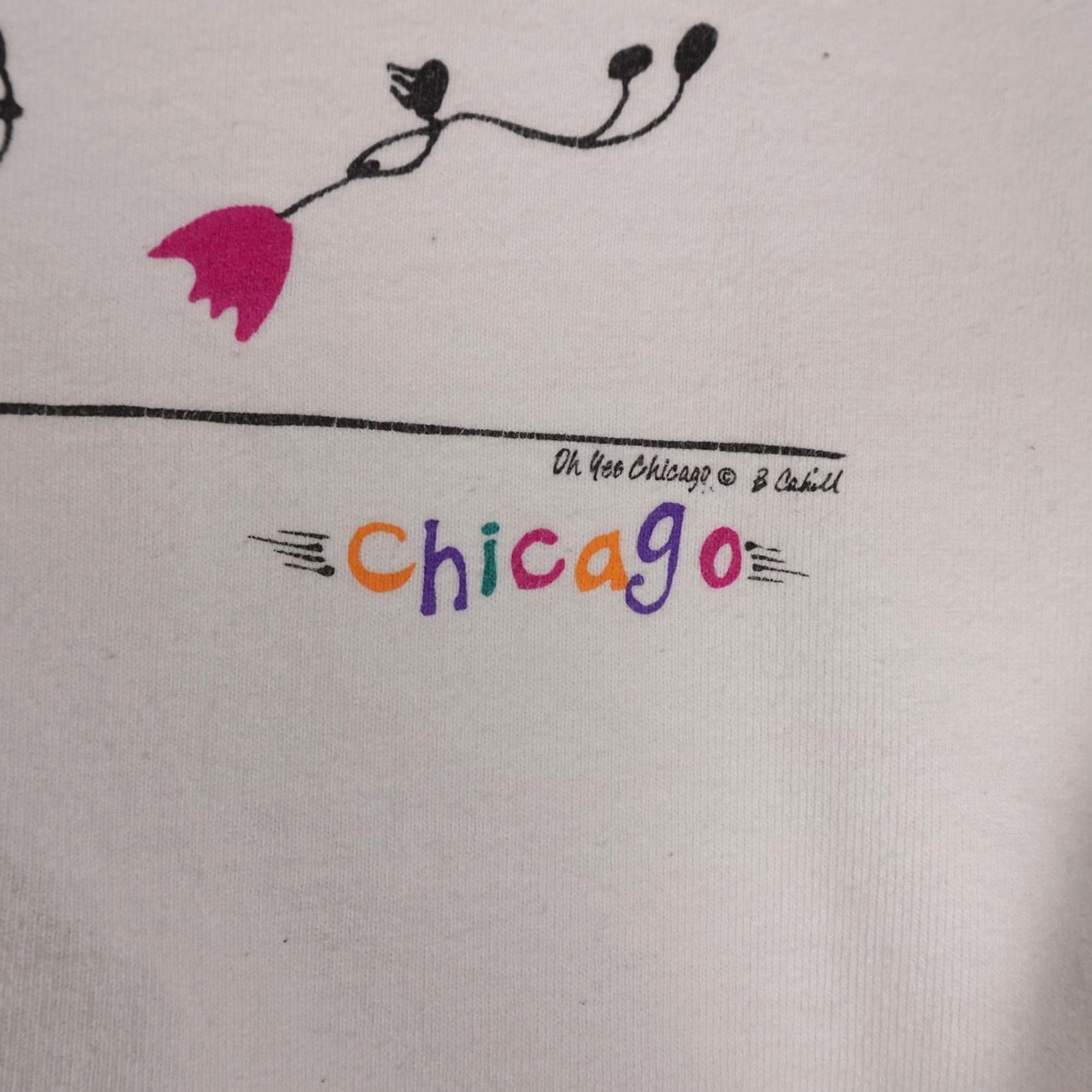 Fruit Of The Loom VINTAGE Chicago Sweatshirt Mens L White Graphic Pullover Crewneck 90s Fruit of the Loom Shirt Mens Size US L / EU 52-54 / 3 - 6 Thumbnail