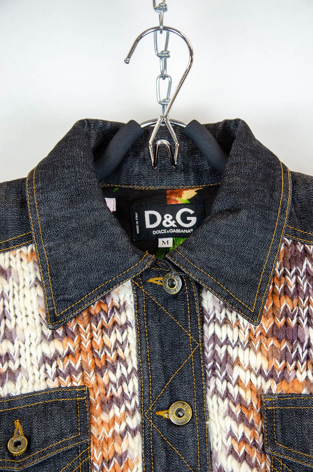 Dolce & Gabbana D&G Knit Denim Jacket – Size M (Made in Italy) Size M / US 6-8 / IT 42-44 - 6 Thumbnail