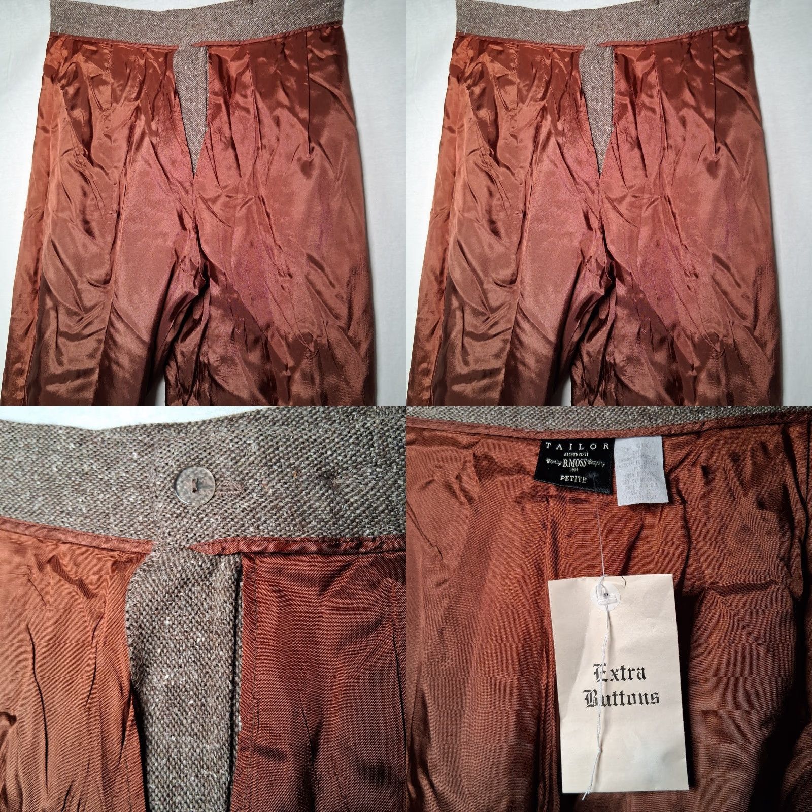 Vintage VINTAGE B. Moss Pants Dress Pants Tweed Wool Blend 12 Petite Brown Pleated Lined Speckled Office Wear Ladies Women’s Size 34" / US 12 / IT 48 - 8 Thumbnail