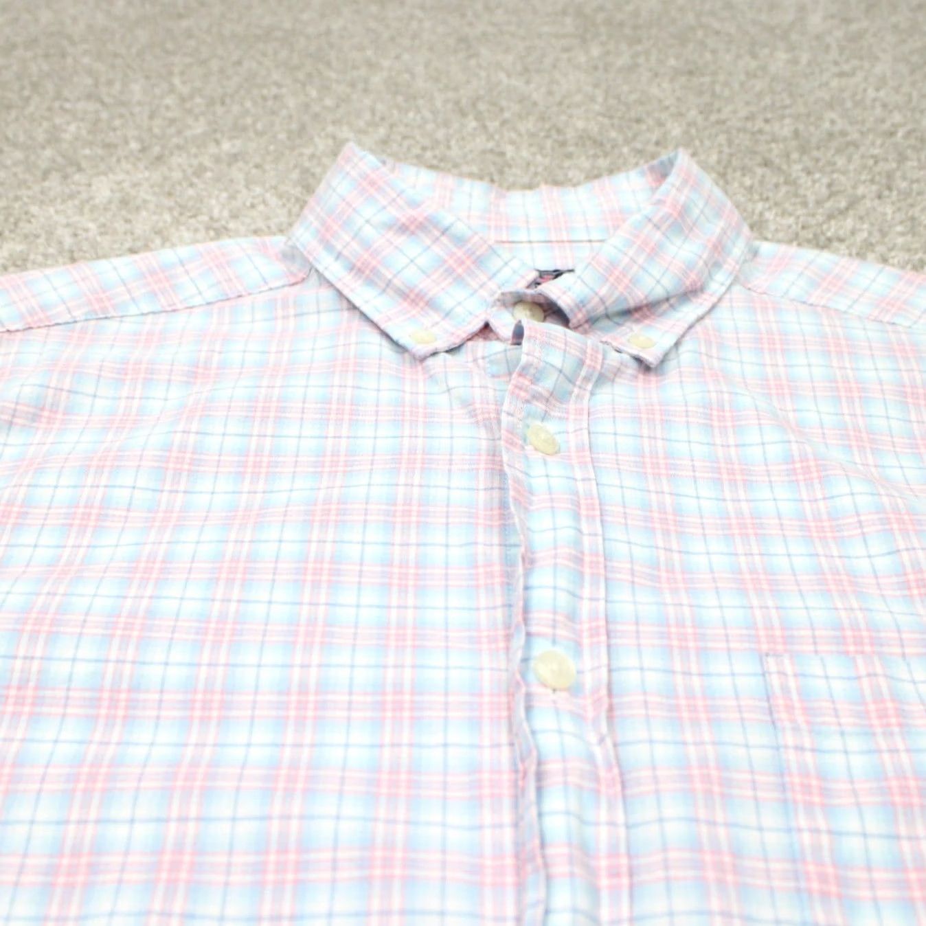 Vineyard Vines Vineyard Vines Shirt Mens Medium Cotton Stretch Classic Fit Murray L/S Pink/Blue Size US M / EU 48-50 / 2 - 5 Thumbnail