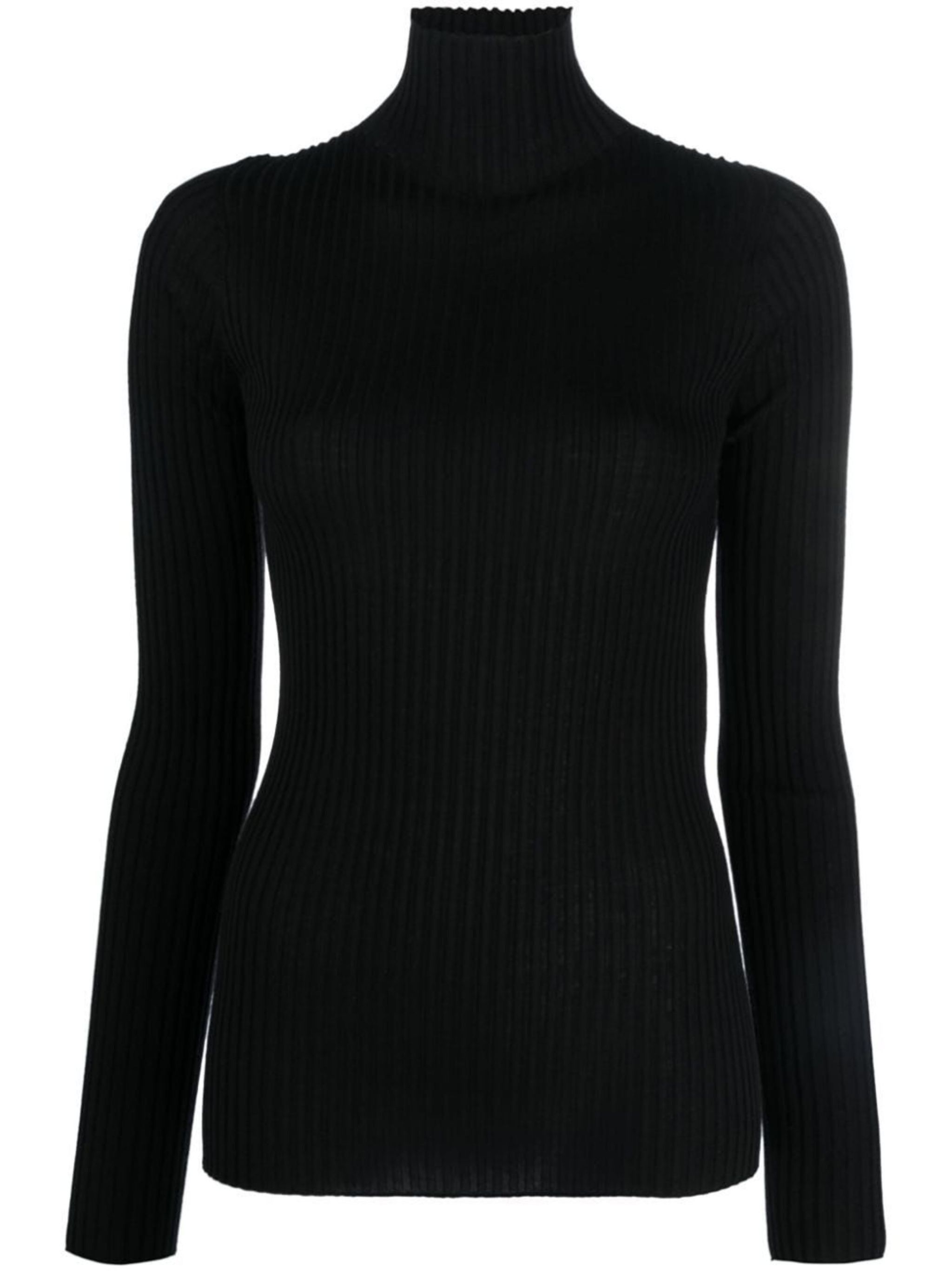 Jil Sander o1w1db10825 Long Sleeve High Neck in Black Size XL / US 12-14 / IT 48-50 - 1 Thumbnail