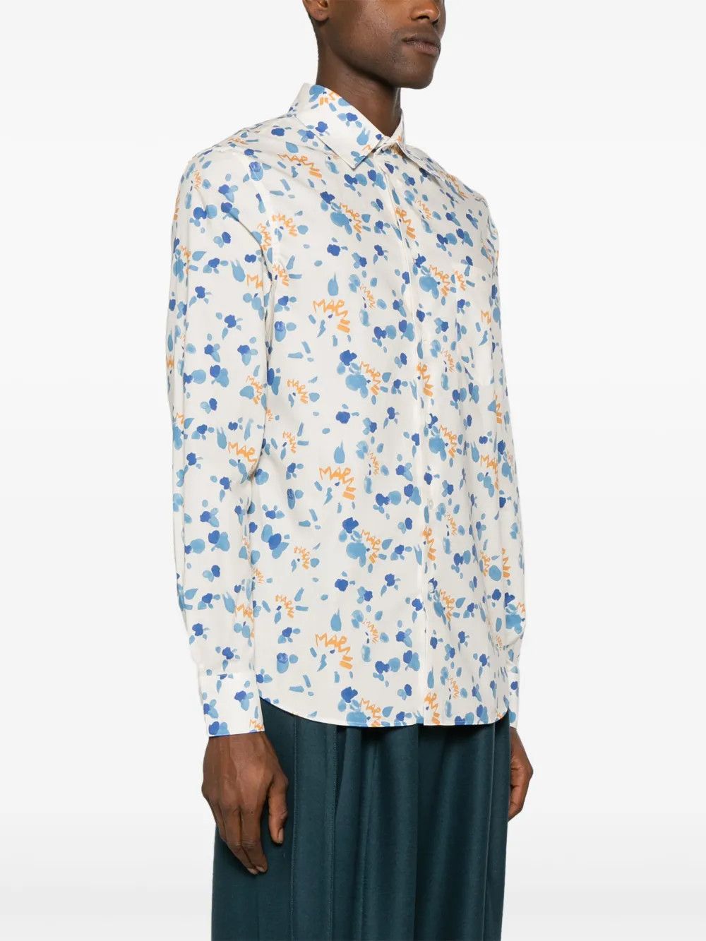 Marni o1w1db10125 Dripping Paint-Splatter Shirt in Multicolor Size US XL / EU 56 / 4 - 3 Thumbnail