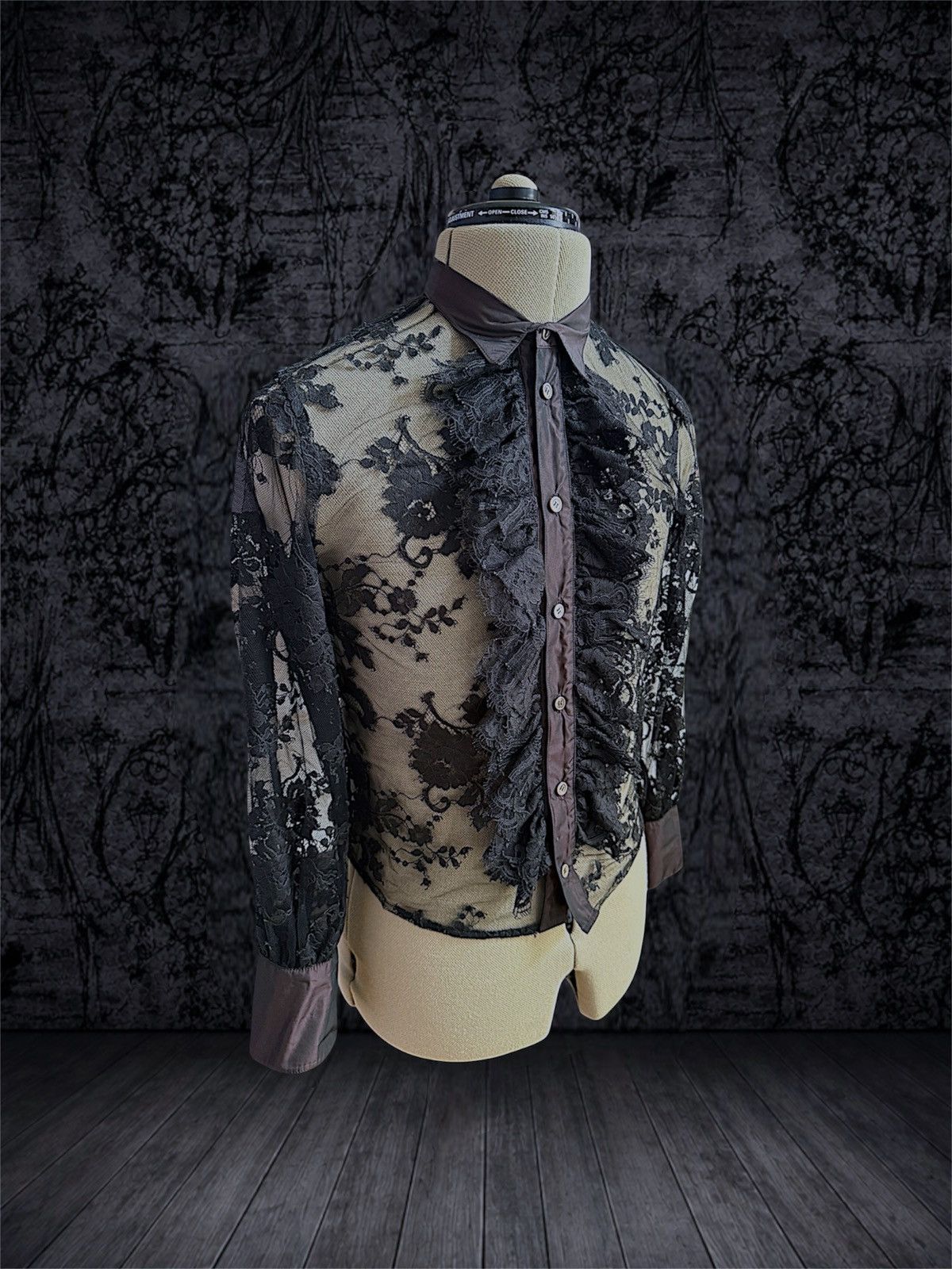Share Spirit Homme Share Sprit Ruffled Floral Dress Shirt / Button up Shirt hyd Size US S / EU 44-46 / 1 - 2 Thumbnail