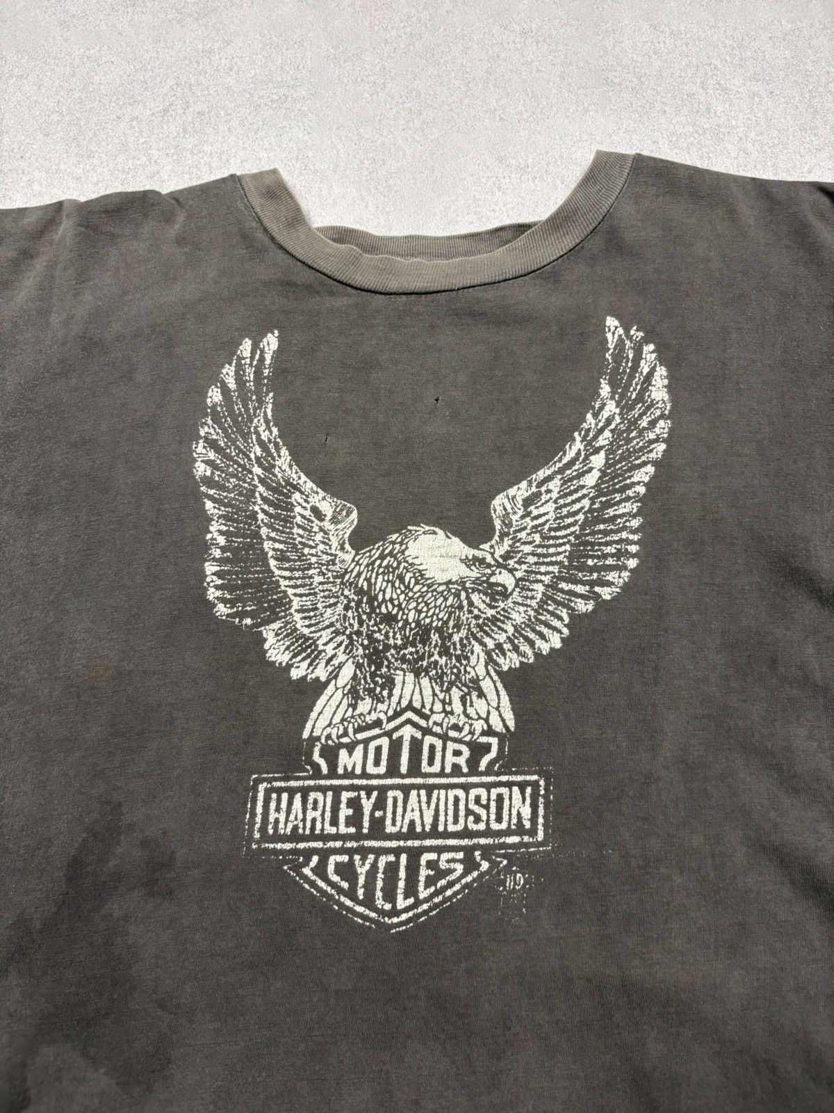 Harley Davidson Vintage 80s Harley Davidson Eagle Motorcycles Fade Biker Tee Size US M / EU 48-50 / 2 - 6 Thumbnail