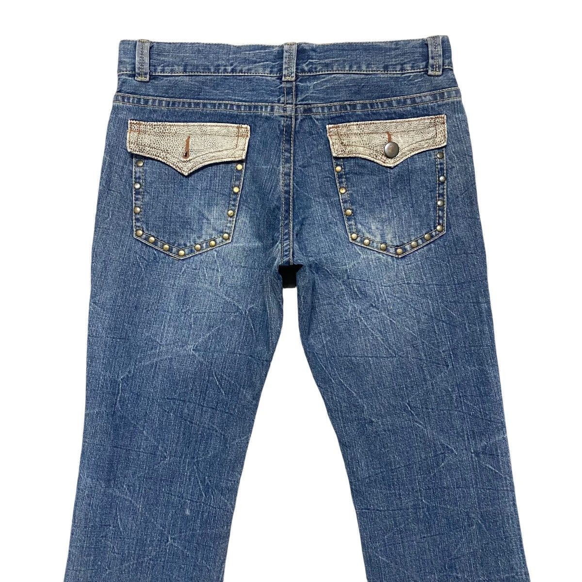 Japanese Brand OZZ FIRST PINBALL Denim Flare Jeans Studded Size US 34 / EU 50 - 11 Thumbnail