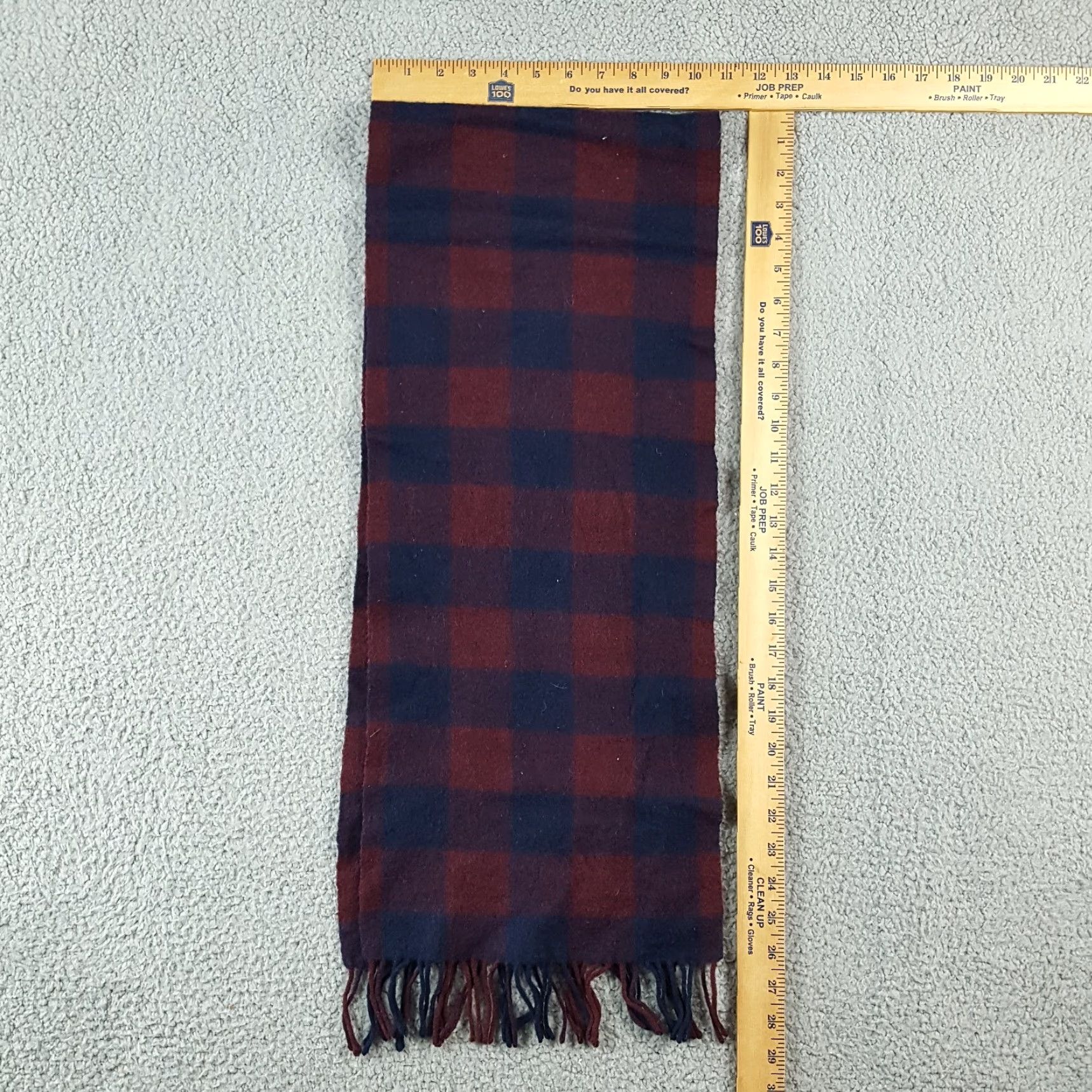 Jos. A. Bank VINTAGE Jos A. Bank Cashmere Scarf Men Winter Red Plaid Fringe 11x52" Size ONE SIZE - 3 Thumbnail