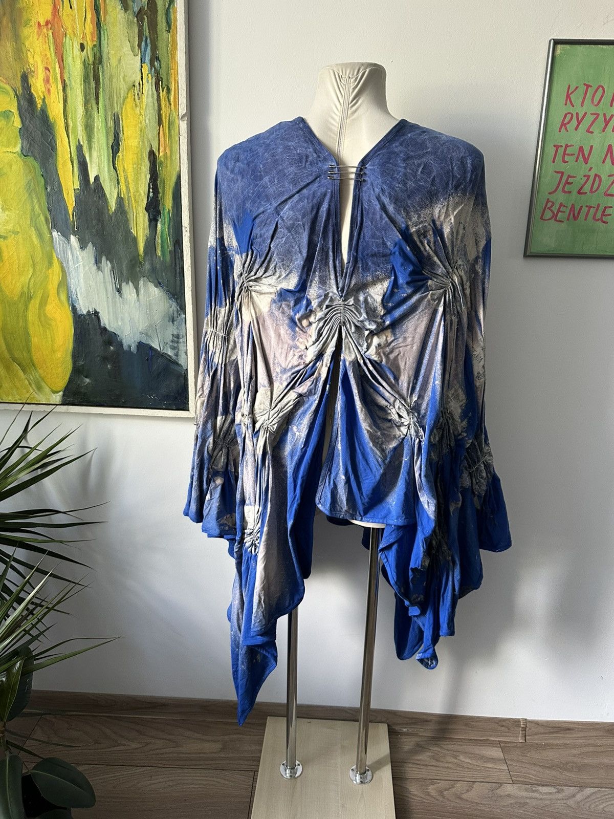 Designer Experimental wax cape asymmetric rare school Size US M / EU 48-50 / 2 - 2 Thumbnail