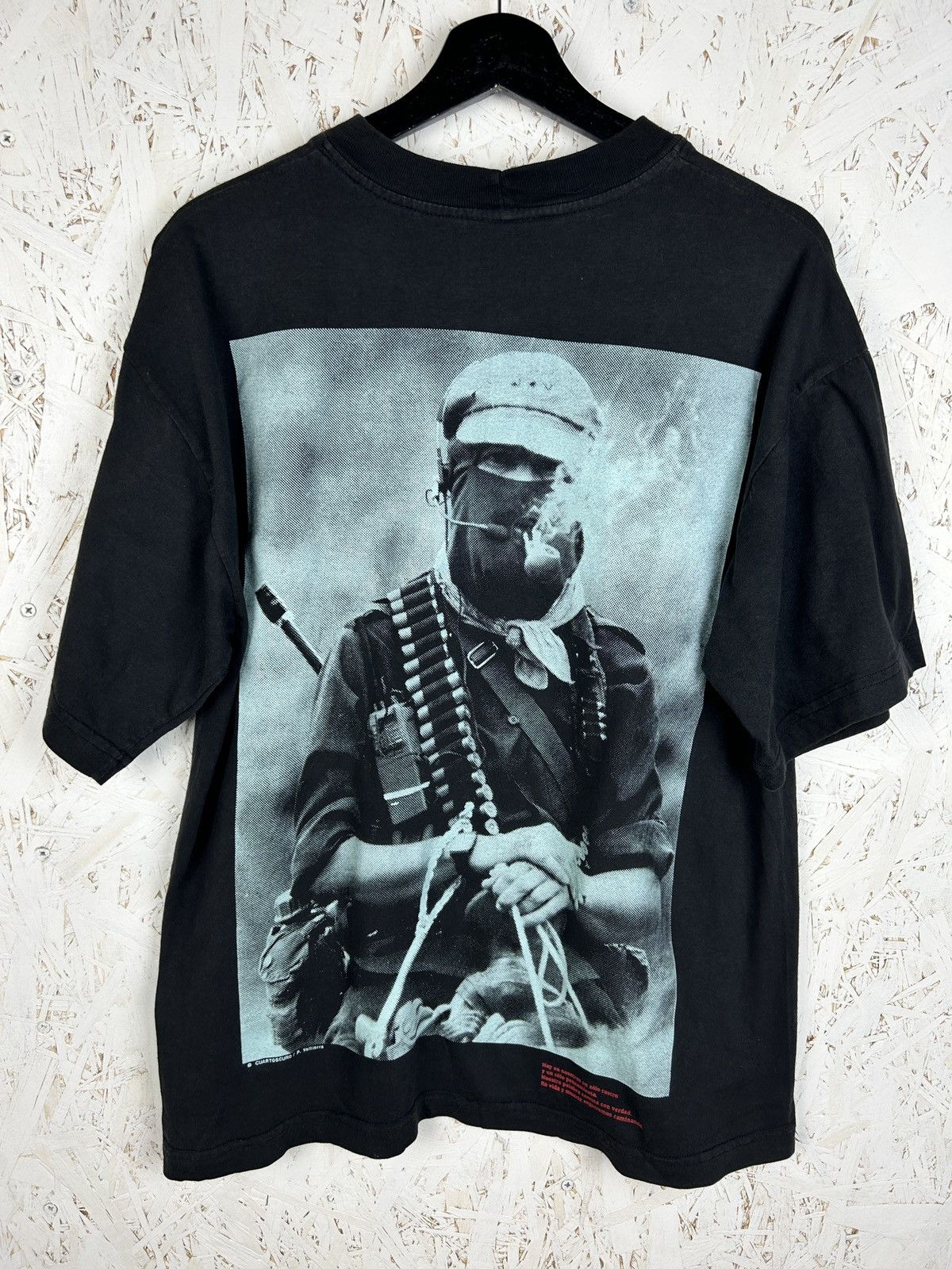 Vintage 90s EZLN Subcomandante Marcos Zapatista Liberation Army Tee Size US M / EU 48-50 / 2 - 1 Thumbnail
