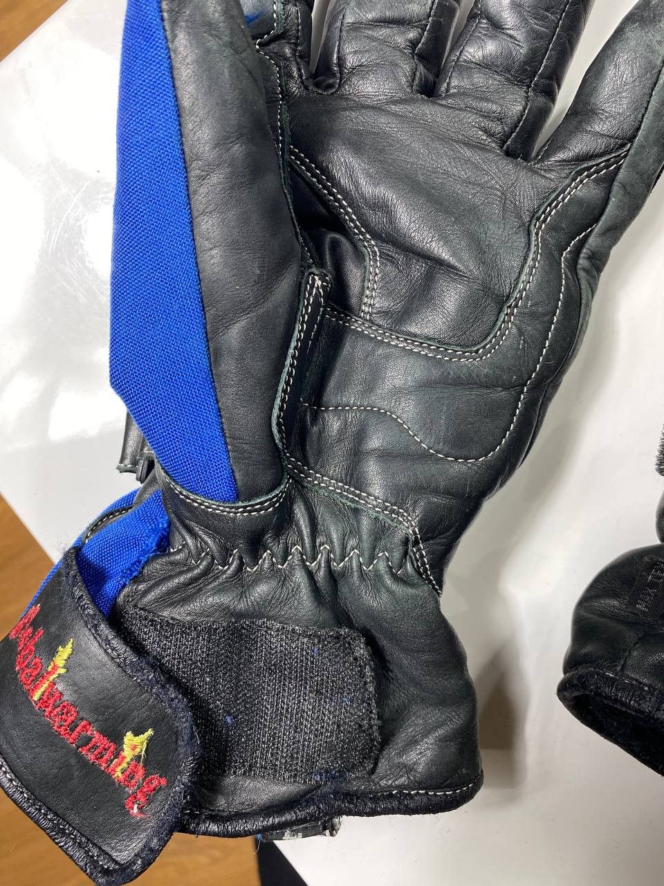 Leather Vintage moto gloves avant garde leather y2k Size ONE SIZE - 2 Thumbnail