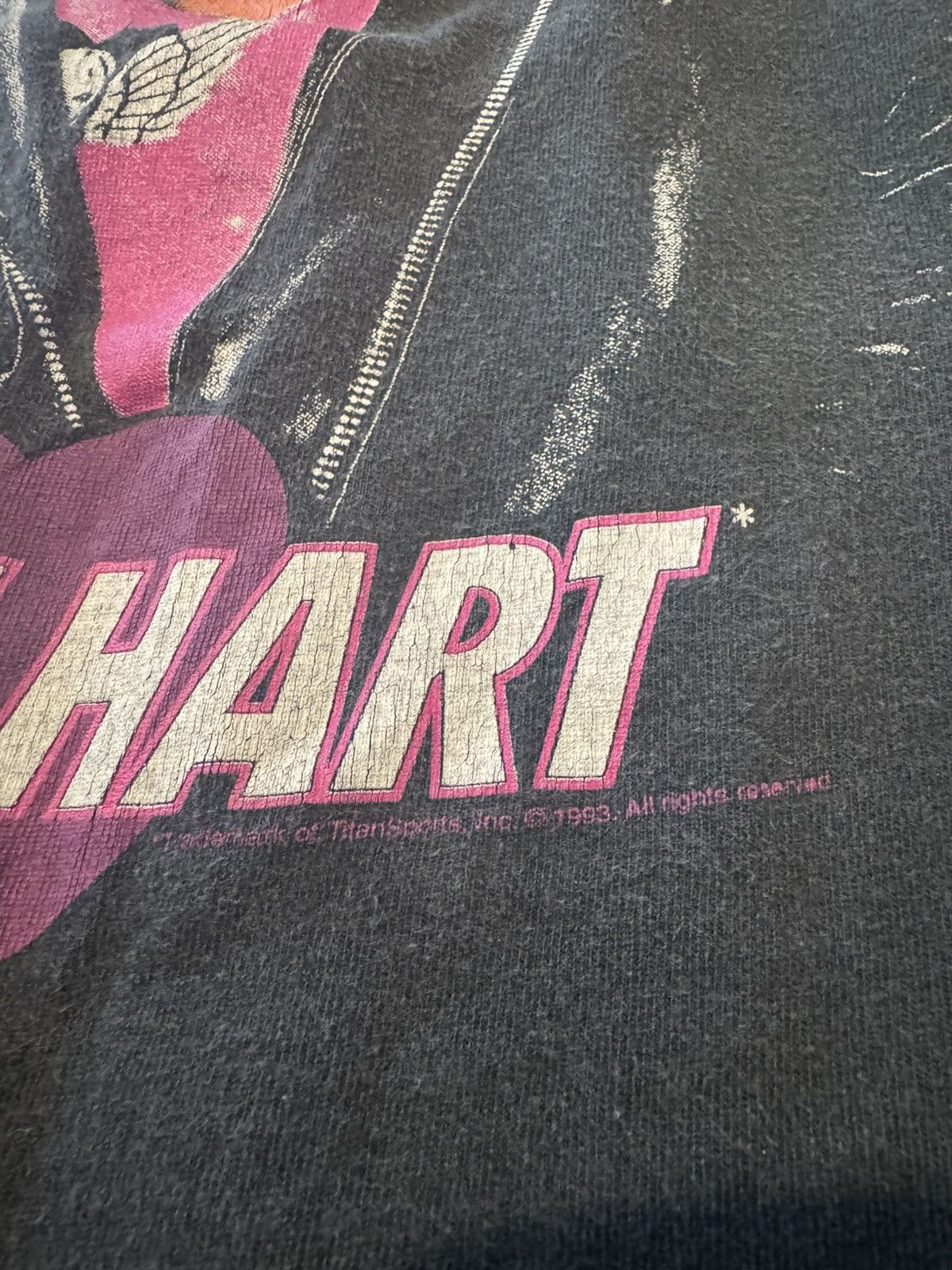 WWF RARE 90s bret hart the hitman 1993 wrestling thrash sunfaded Size US S / EU 44-46 / 1 - 4 Thumbnail