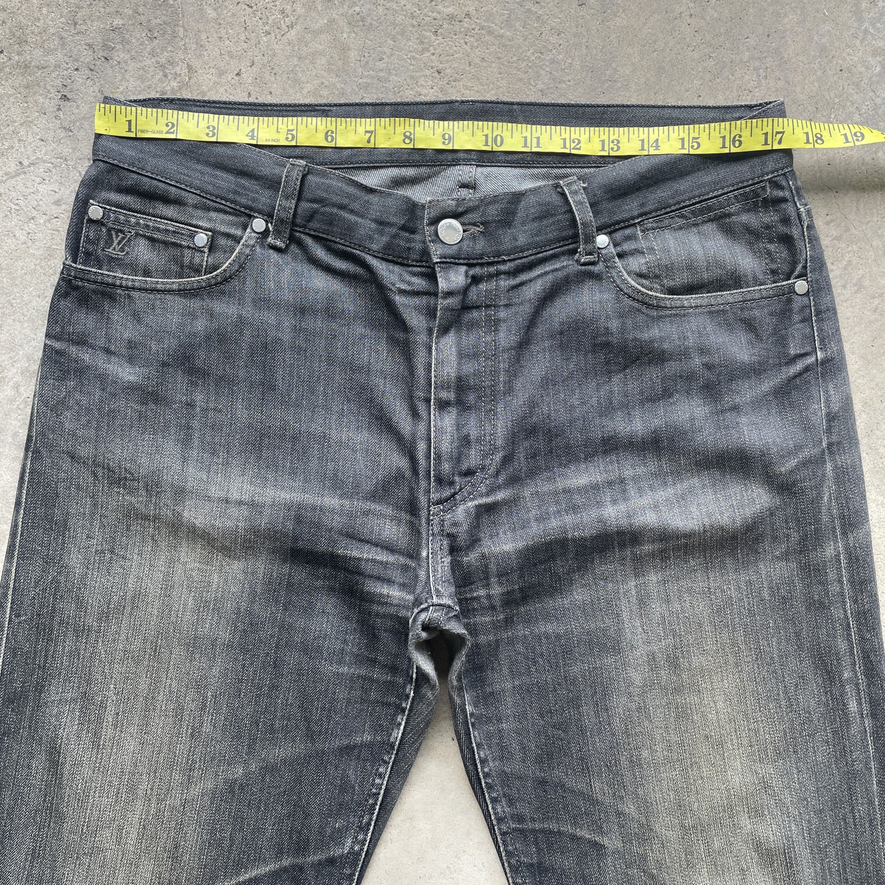 Louis Vuitton W35 VINTAGE LV LOUIS VUITTON PARIS BLACK FADED JEANS PANTS Size US 35 - 5 Thumbnail