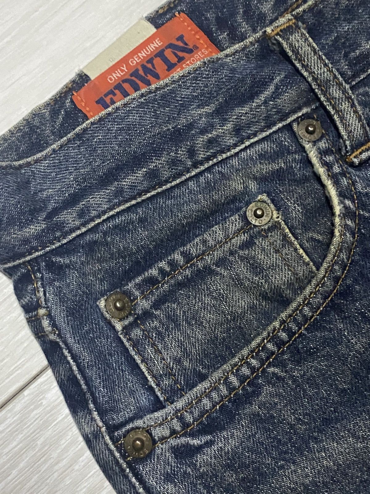 Edwin Rare Vintage Edwin Frontier Orange Tab Mud Wash Jeans Size US 31 - 9 Thumbnail