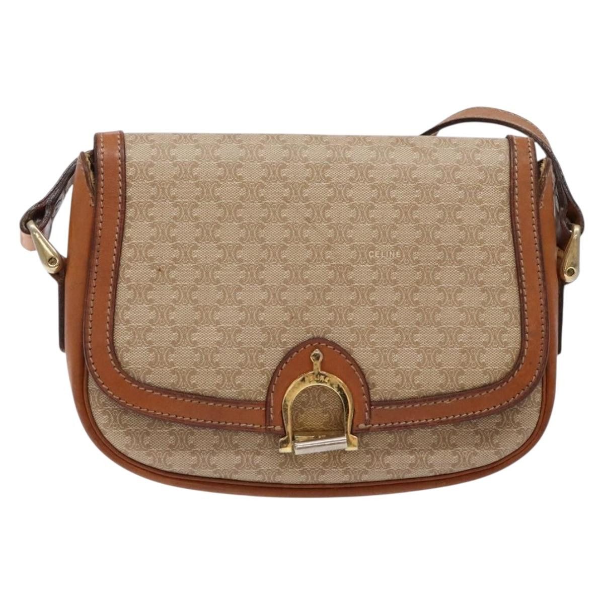 Celine CELINE Macadam Canvas Shoulder Bag Beige Gold Size ONE SIZE - 2 Thumbnail