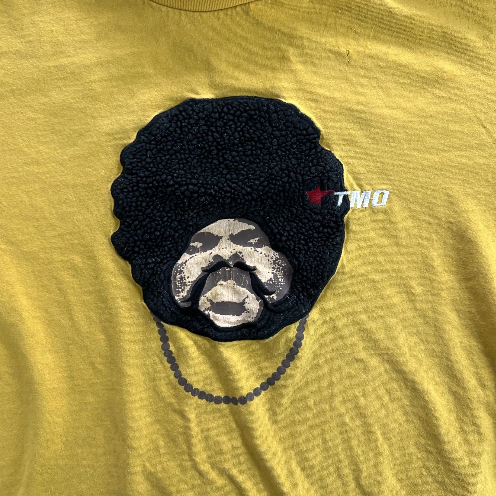 Vintage VINTAGE Club TMO Japan Graphic T-Shirt Mens Large Yellow Afro 90s Retro Tee Size US L / EU 52-54 / 3 - 7 Thumbnail
