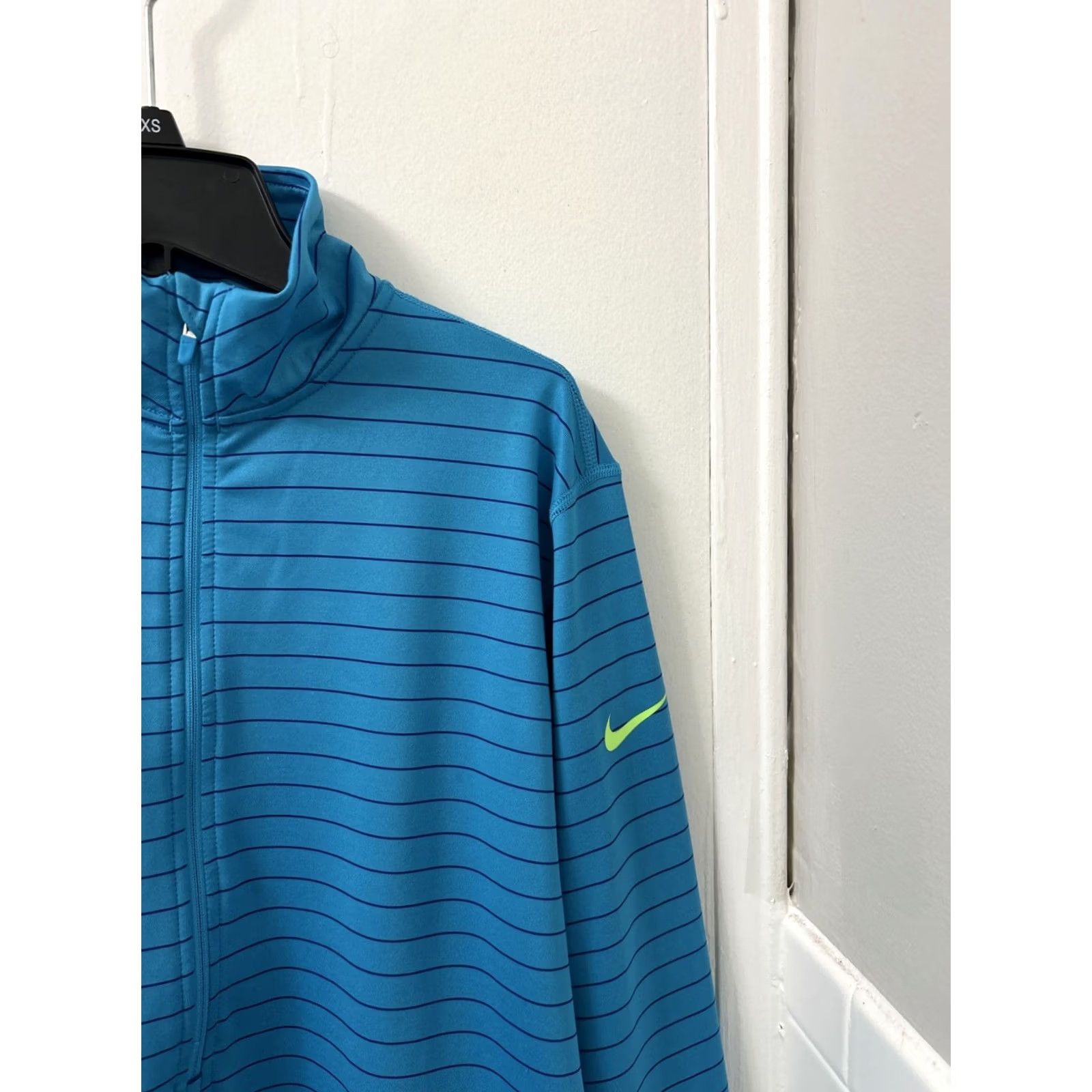 Nike Nike Pro Hyperwarm Pullover Womens XL Blue Striped 1/2 Zip Sweatshirt 642621-407 Size XL / US 12-14 / IT 48-50 - 4 Thumbnail