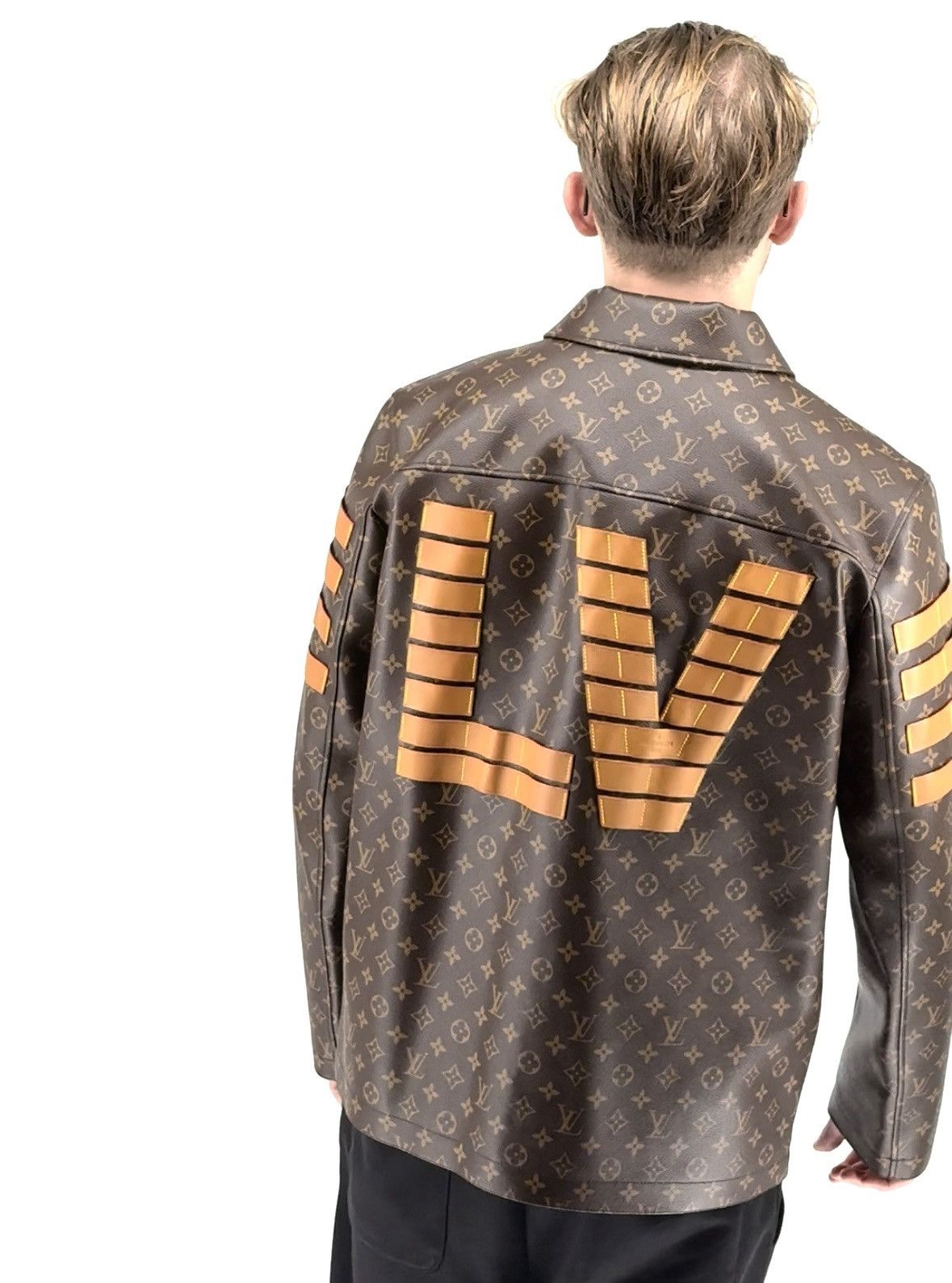 Louis Vuitton Louis Vuitton x Nigo Varsity Monogram Leather Jacket Size US L / EU 52-54 / 3 - 2 Thumbnail
