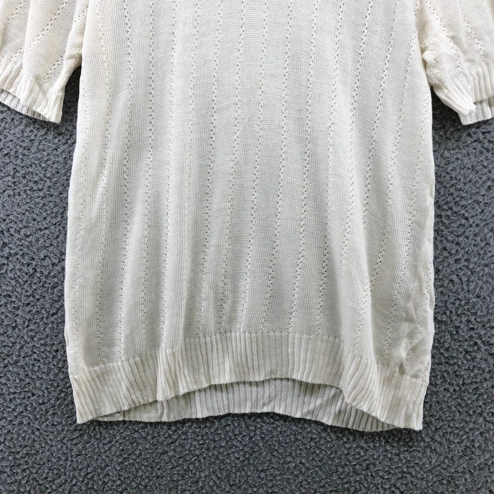 Vintage VINTAGE White Open Knit Pullover Tunic Sweater Womens S Short Sleeve 70s Crewenck Knit Style Hippie Retro Boho Casual Mens? No Women Only Size S / US 4 / IT 40 - 4 Thumbnail