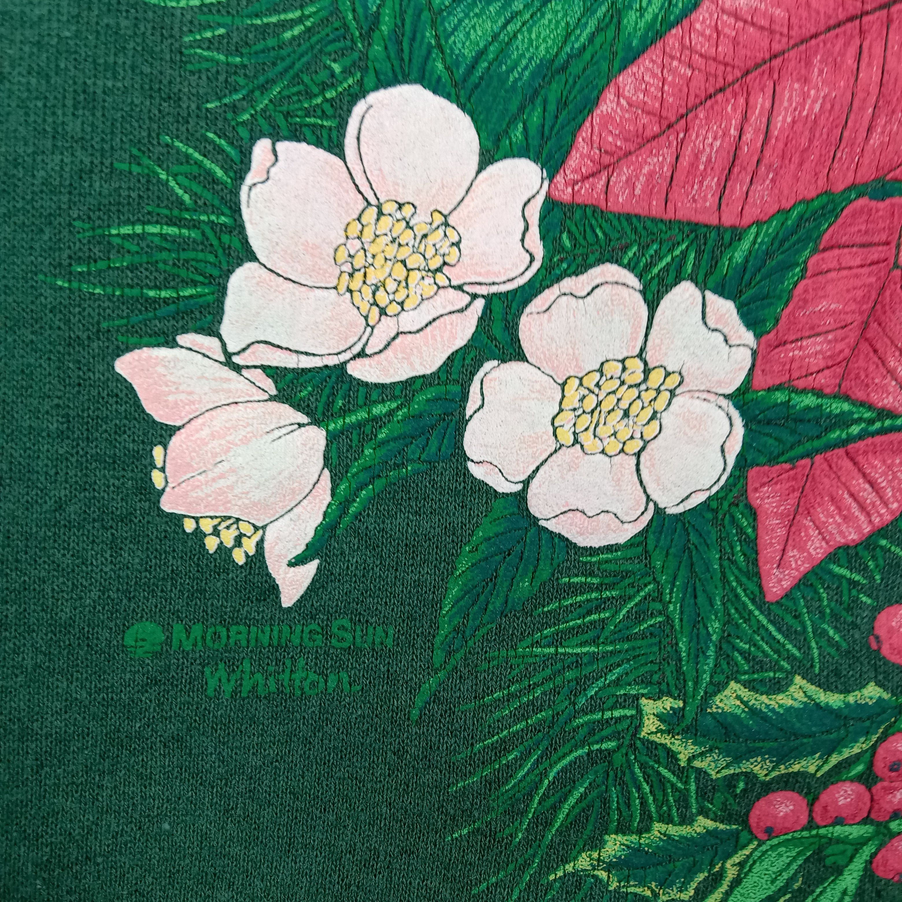 Vintage 90's Christmas Poinsettia Flower Crewneck Sweatshirt E1A3 Size US M / EU 48-50 / 2 - 3 Thumbnail