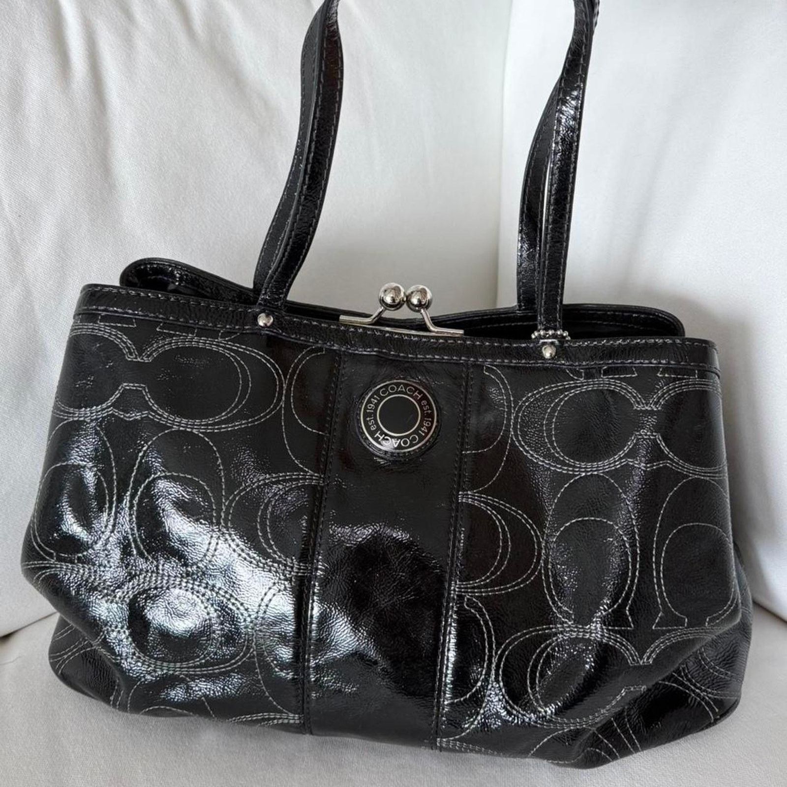 Coach Authentic coach black patent leather shoulder bag Size ONE SIZE - 1 Thumbnail