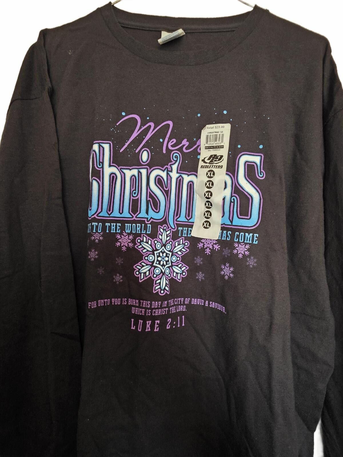 Other Womens XL Black Luke 2:11 Long Sleeve Cotton Christmas Shirt Size XL / US 12-14 / IT 48-50 - 4 Thumbnail