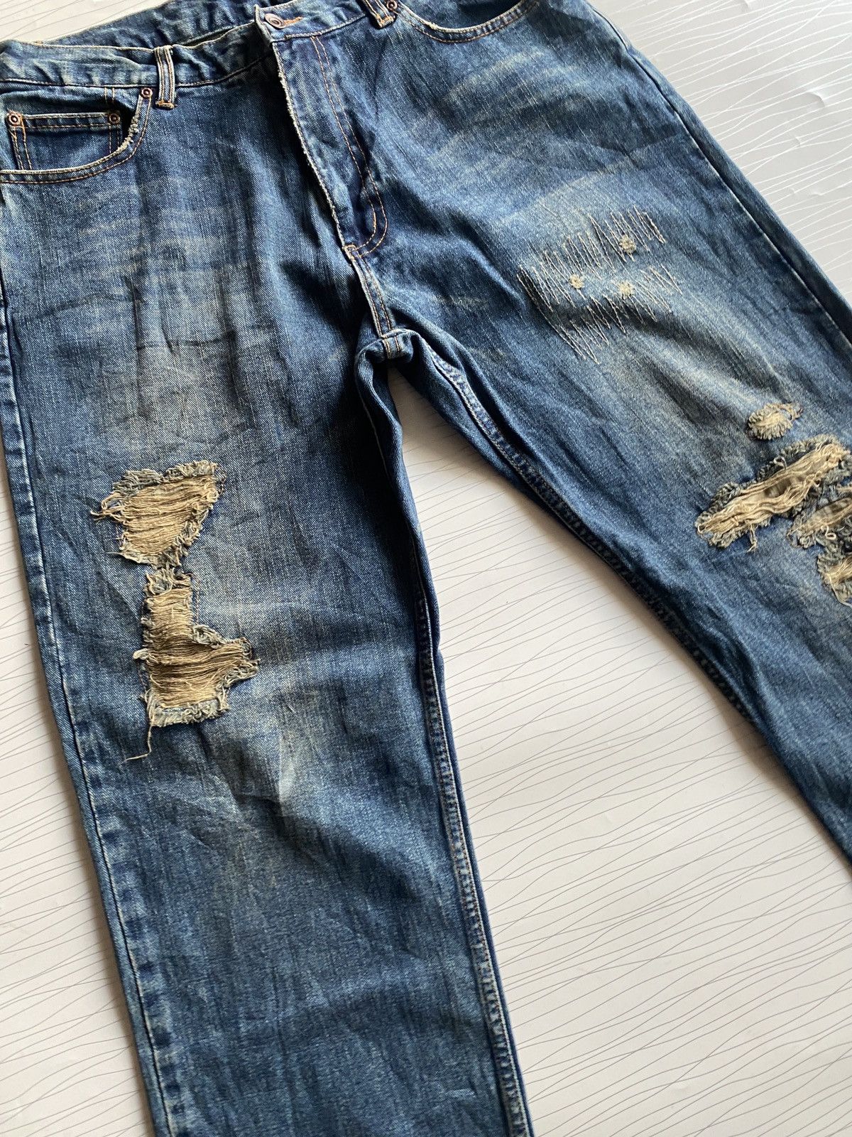 Japanese Brand Japanese Nylus Ripped Denim Jeans Size US 34 / EU 50 - 3 Thumbnail