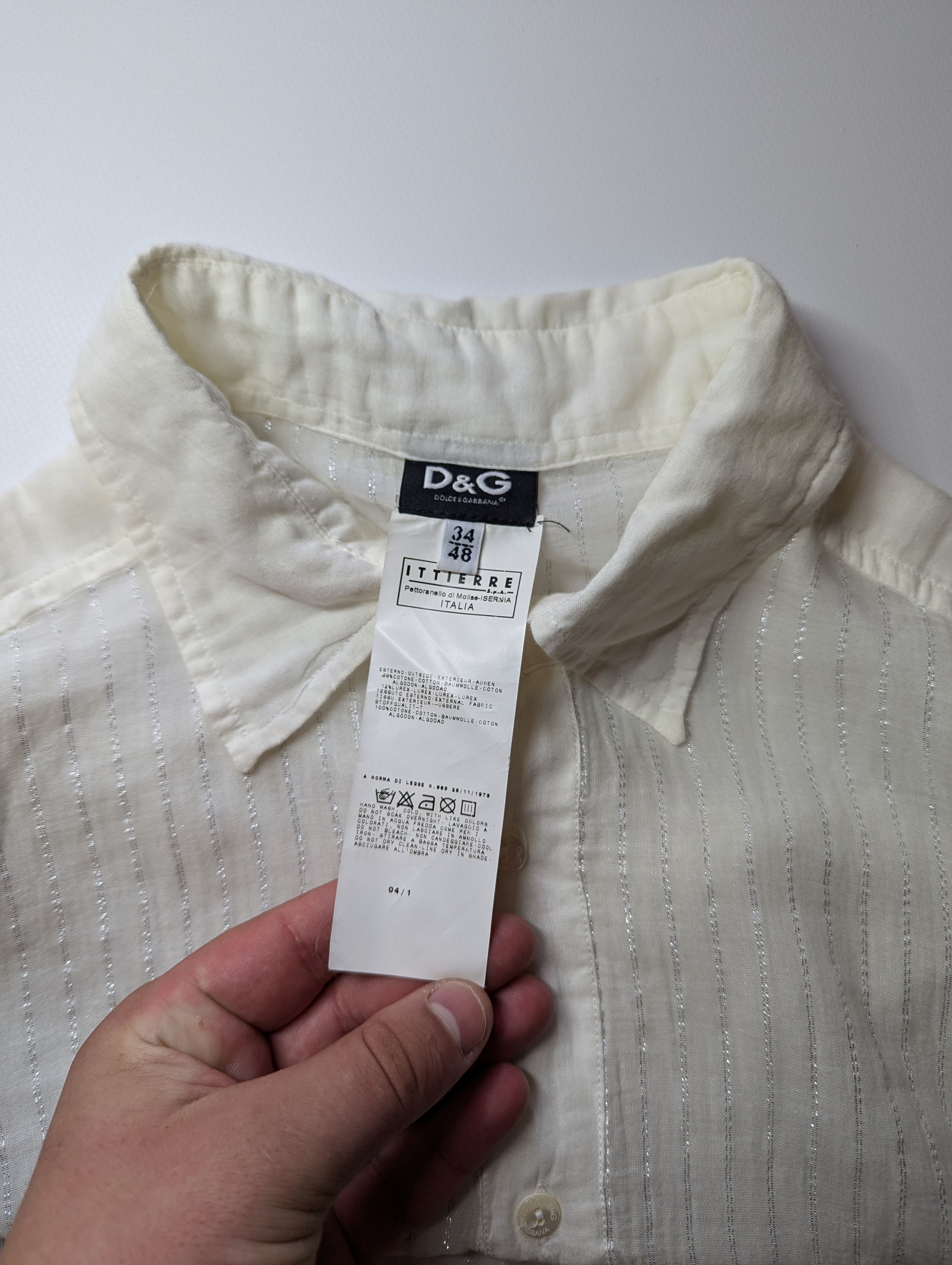 Dolce & Gabbana Dolce and Gabbana Transparent Button up Shirt Luxury Size US L / EU 52-54 / 3 - 5 Thumbnail
