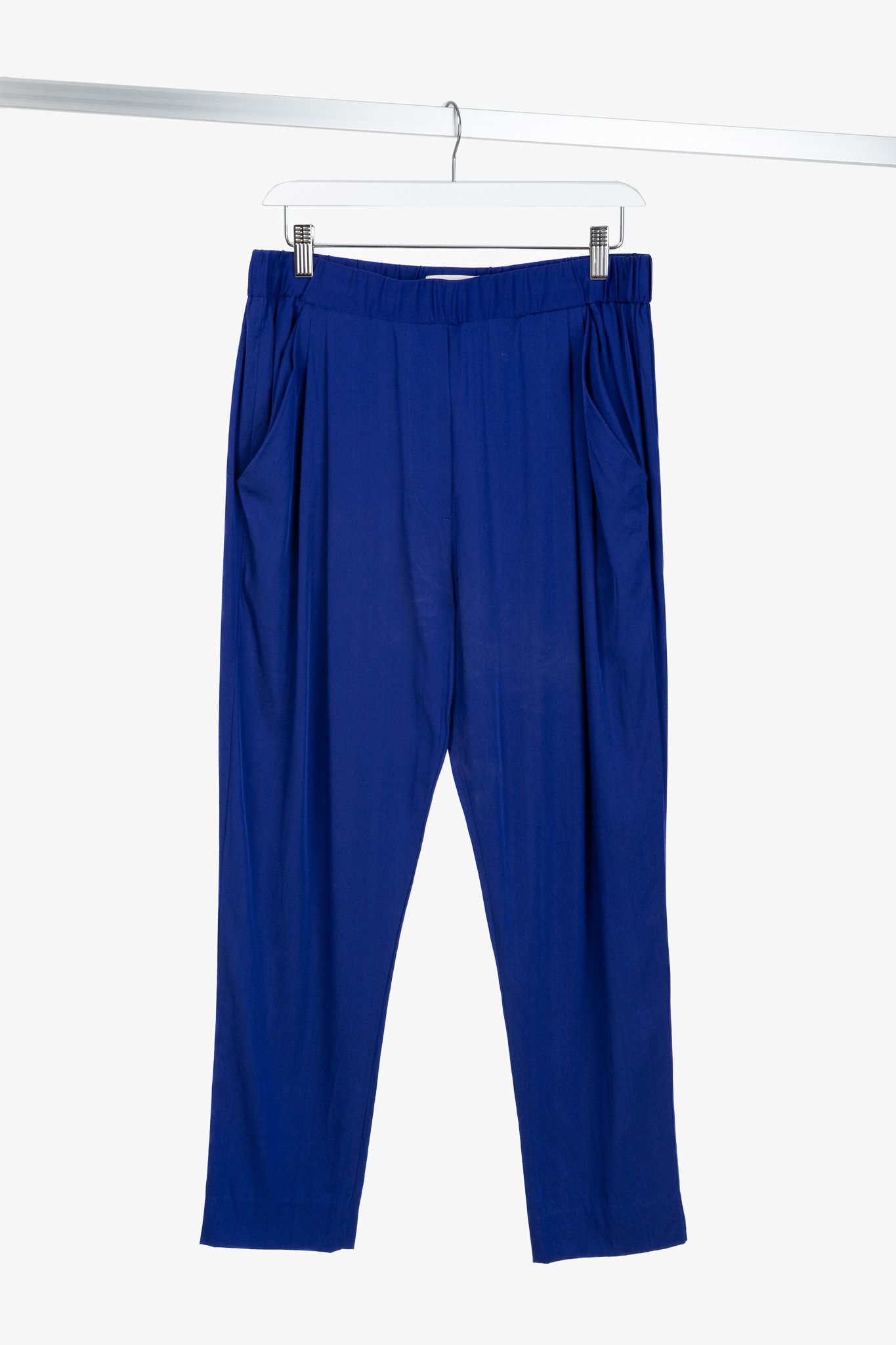 3.1 Phillip Lim 3.1 Phillip Lim AW/14 Blue Silk Crepe Draped Pocket Trousers Size 28" / US 6 / IT 42 - 1 Thumbnail