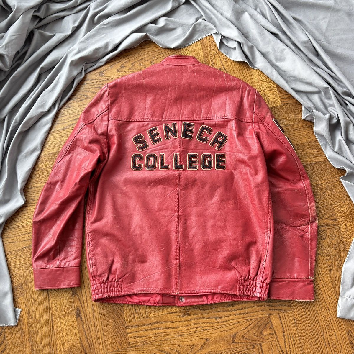 Vintage True Vintage Leather Jacket College Letterman 1960s 1970s Size US L / EU 52-54 / 3 - 2 Thumbnail