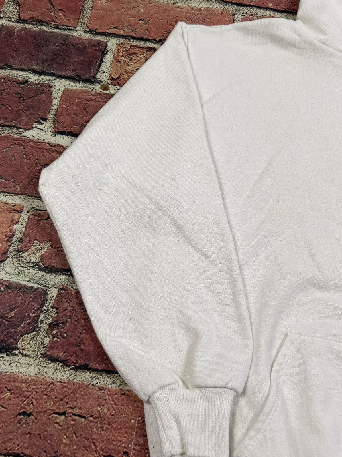 Jerzees Vintage 80s 90s Jerzees White Hoodie Blank Sweatshirt USA Size US XL / EU 56 / 4 - 12 Thumbnail