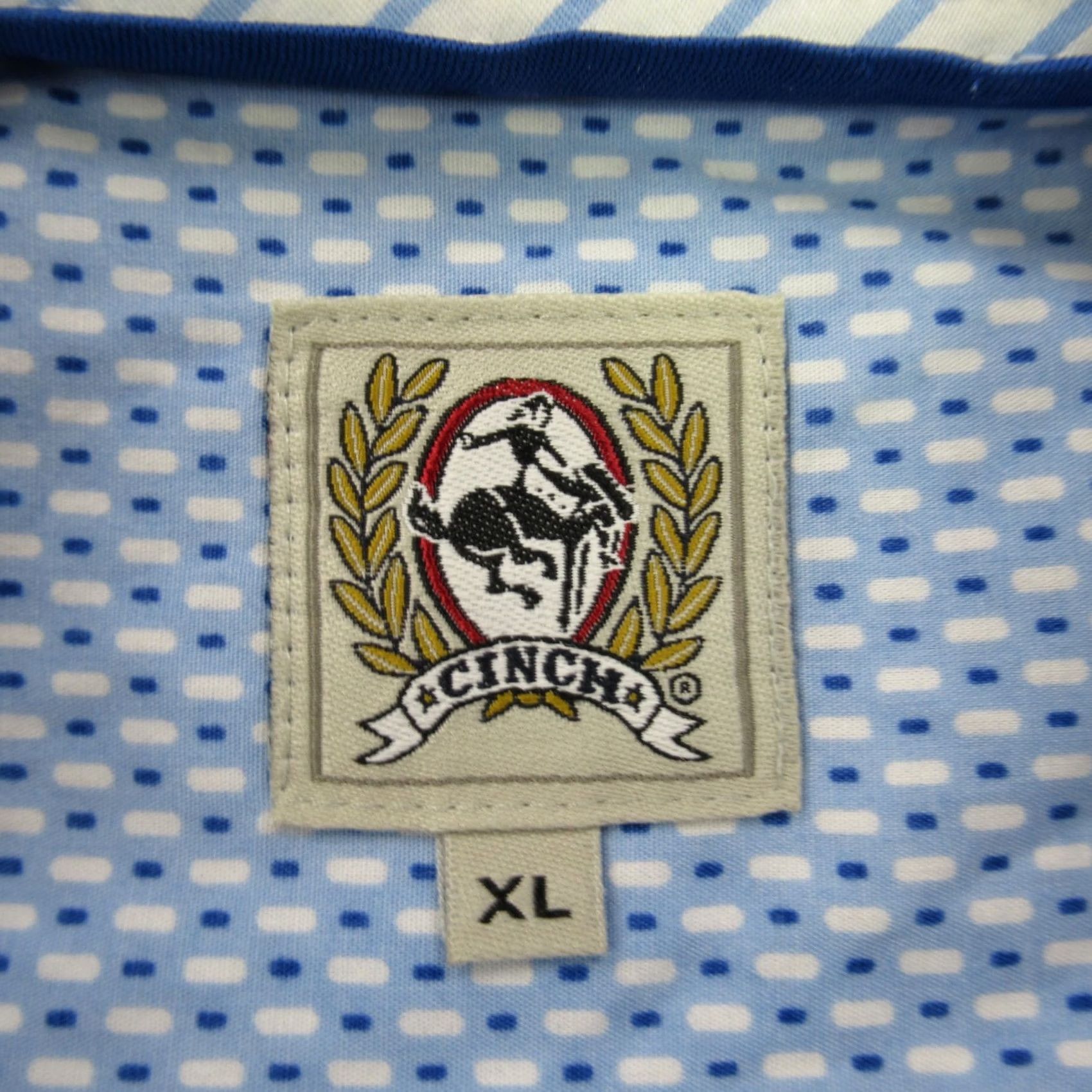 Vintage Cinch Shirt XL Blue Long Sleeve Button Front Casual Lightweight Mens Size US XL / EU 56 / 4 - 4 Thumbnail