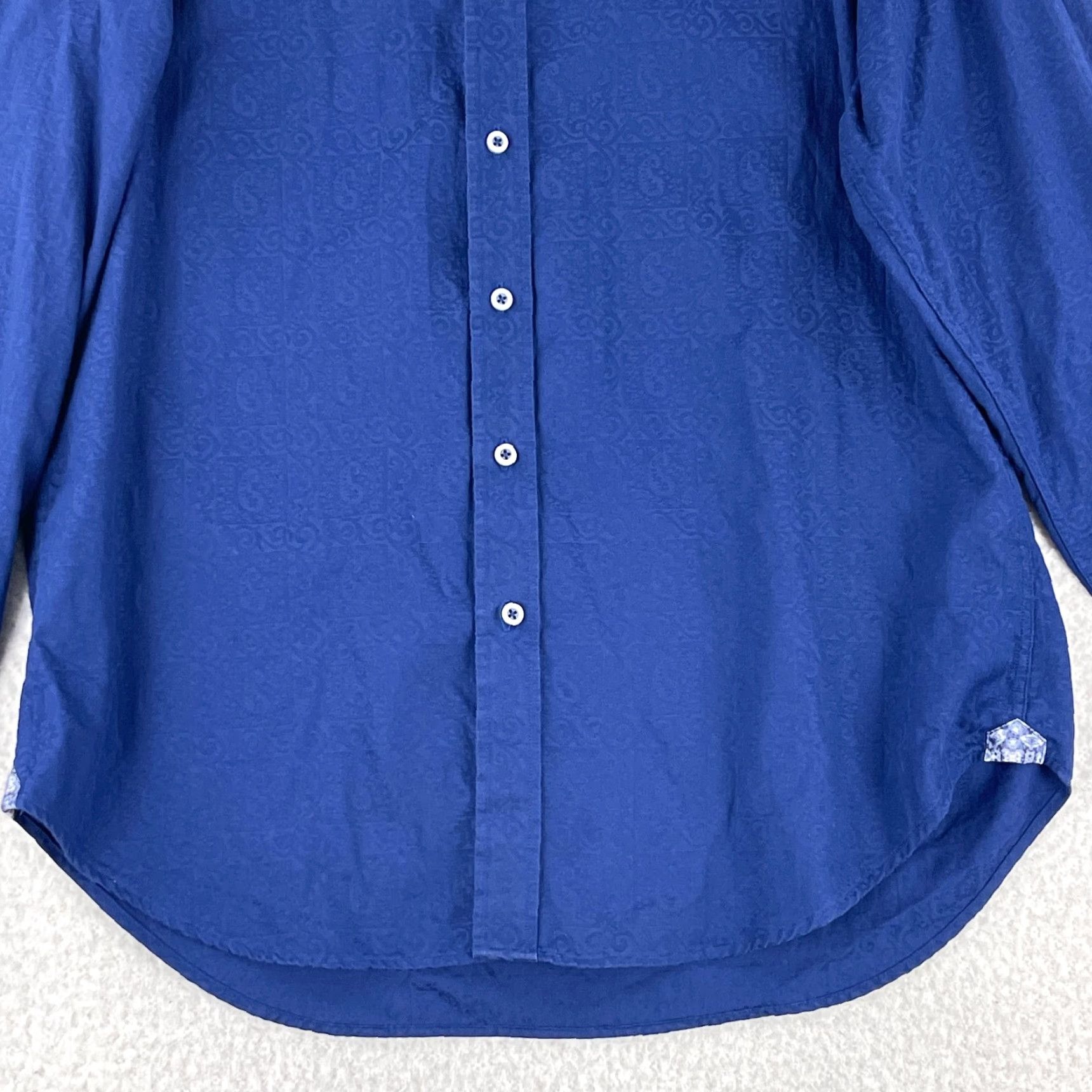 Robert Graham Robert Graham Blue Paisley Button-Up Shirt Mens Long Sleeve 100% Cotton Size Large Size 42R - 5 Thumbnail