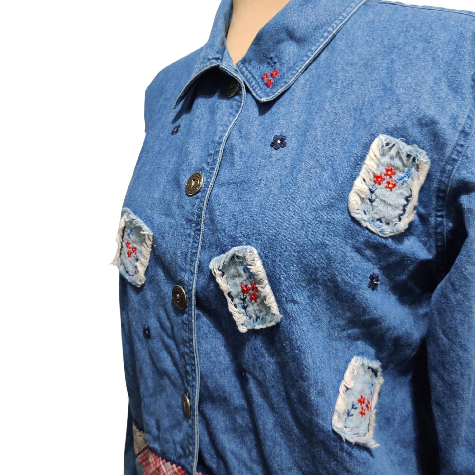 Vintage Bobbie Brooks M Vintage Patchwork Denim Jacket Embroidered A Size M / US 6-8 / IT 42-44 - 11 Thumbnail