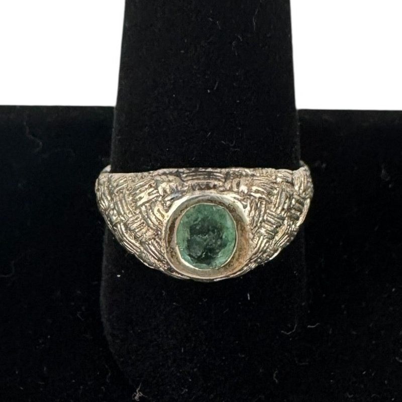 Other Men's Sterling Silver Aquamarine 11 Mid Century Woven Design Size ONE SIZE - 1 Thumbnail