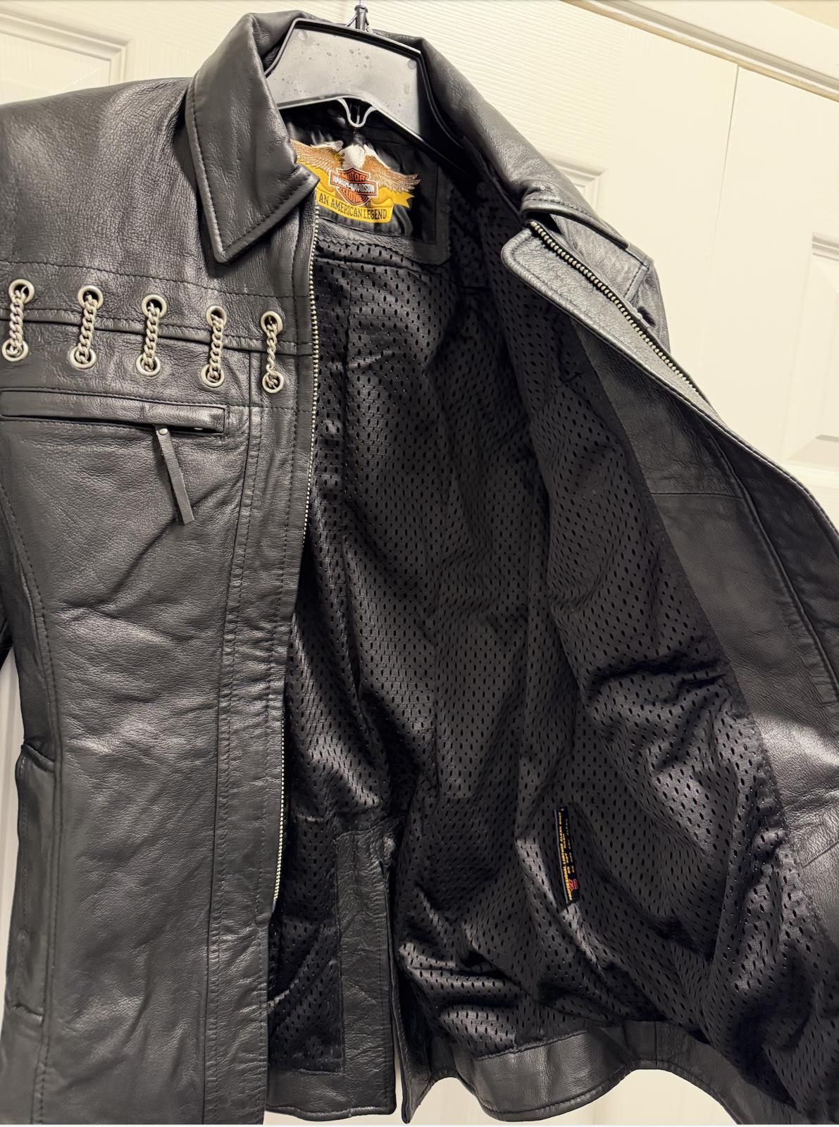 Harley Davidson Harley-Davidson Genuine Leather Chain Detail Jacket S Size S / US 4 / IT 40 - 3 Thumbnail