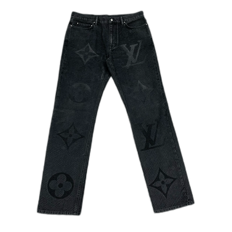 Louis Vuitton Black Gradient Logo Denim Pants Size 34 Size US 34 / EU 50 - 1 Thumbnail