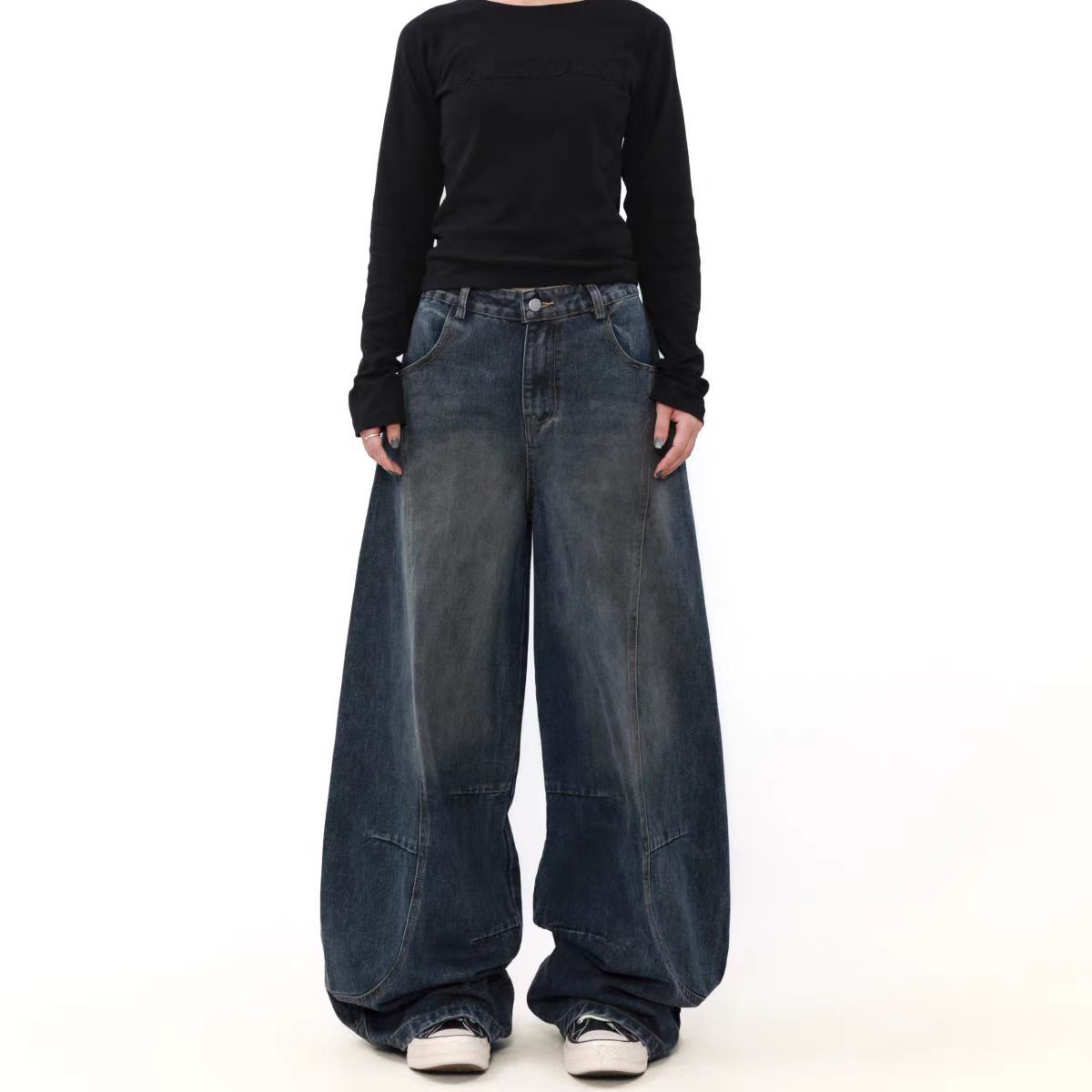 Japanese Brand High Street Washed Machete Loose Wide Leg Jeans Size US 34 / EU 50 - 2 Thumbnail