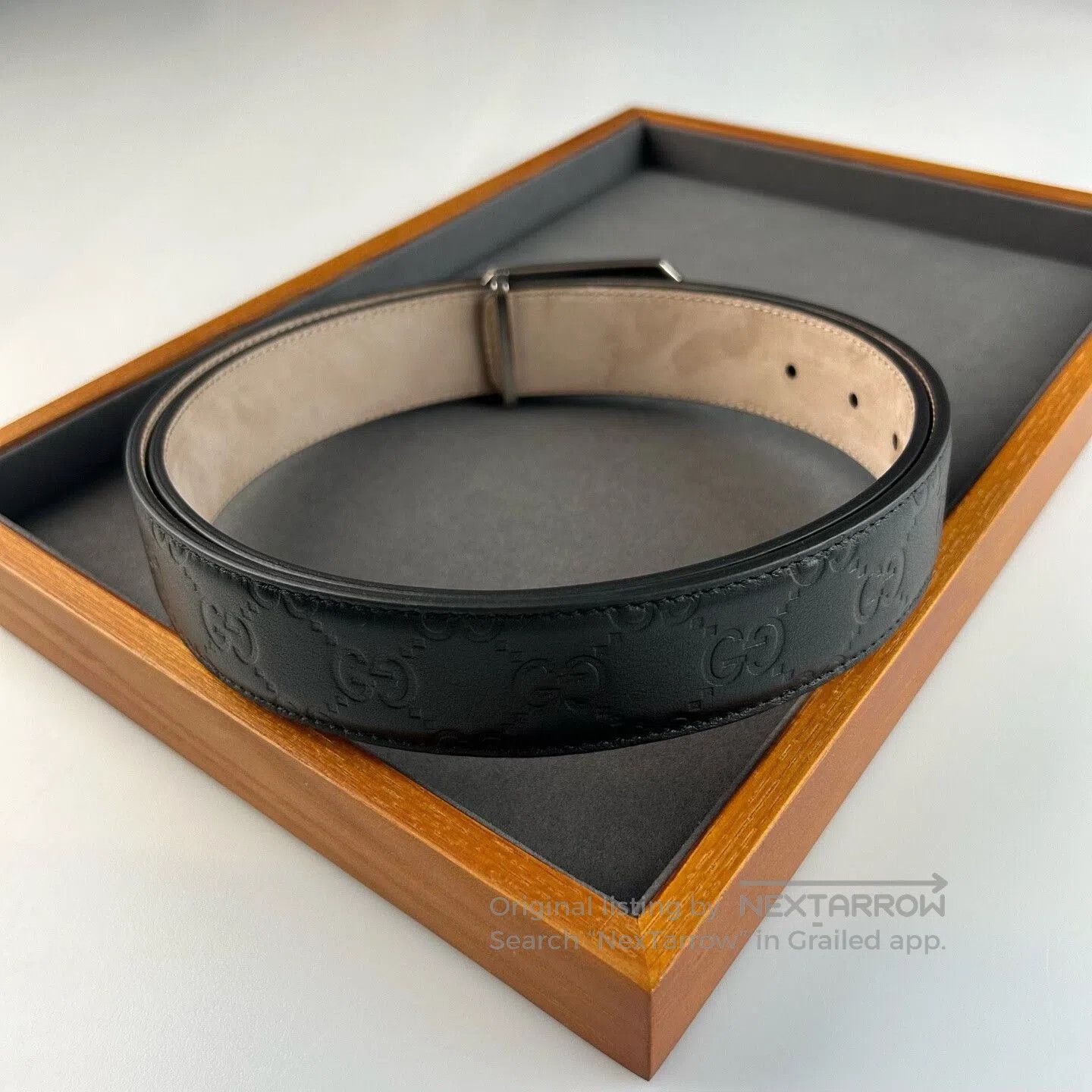 Gucci Gucci Monogrammed Leather Belt in Great Condition. Size ONE SIZE - 2 Thumbnail