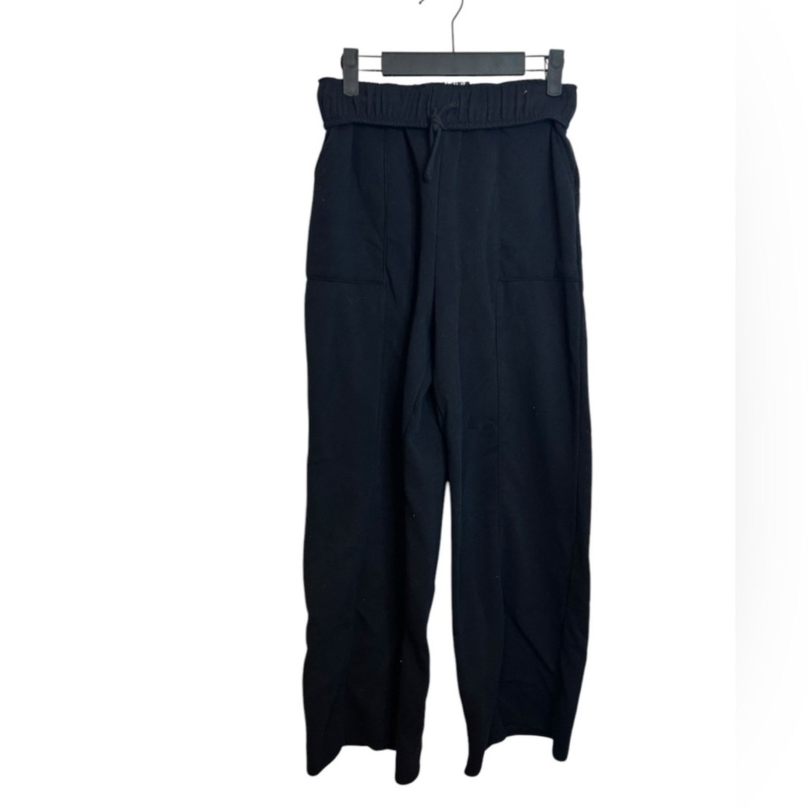 Other Planet Heart Black Foldover Wide Leg Sweatpants Size 30" / US 8 / IT 44 - 1 Thumbnail