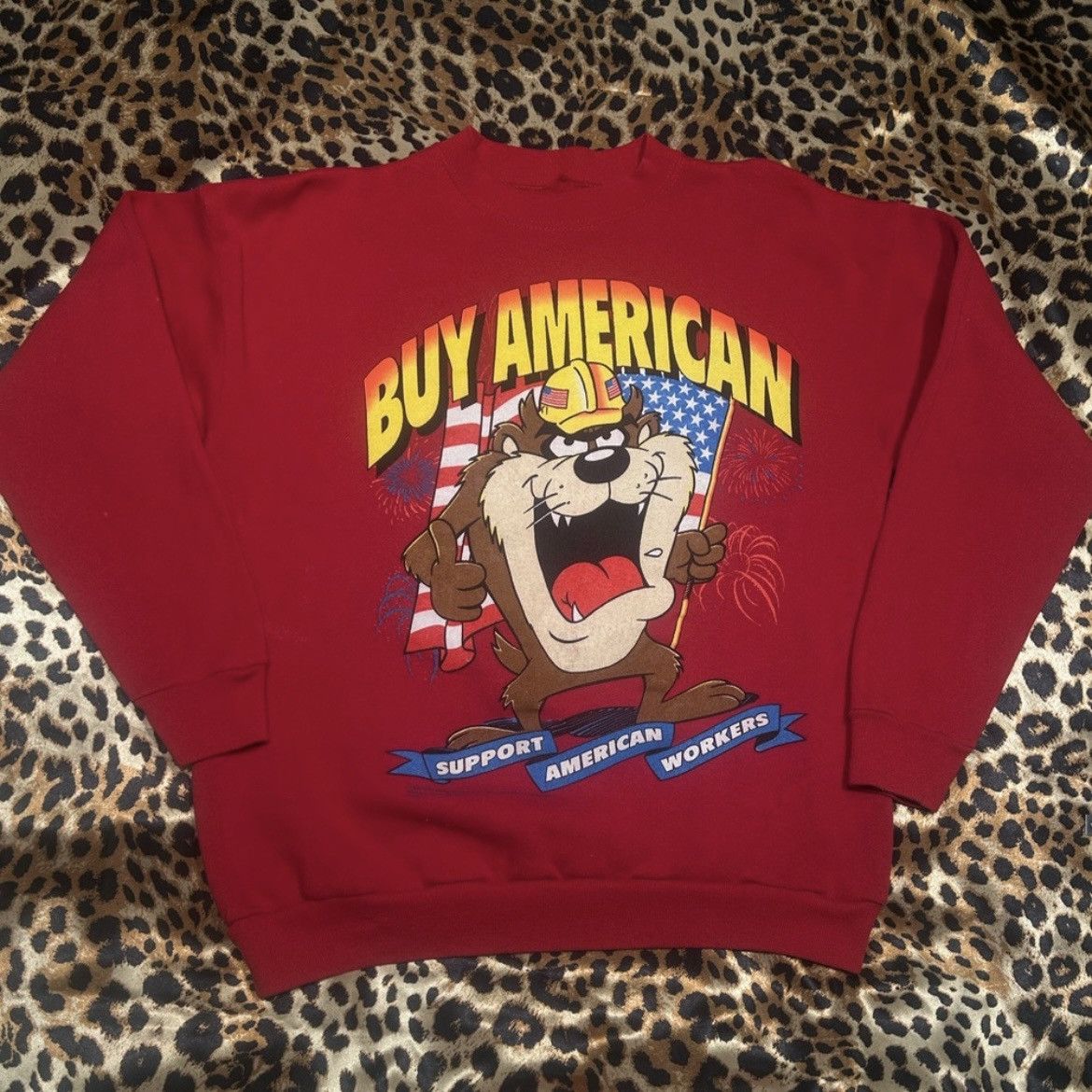 Vintage Vintage 1982 Looney Tunes “Buy American” Crewneck Sweatshirt Size US M / EU 48-50 / 2 - 1 Thumbnail