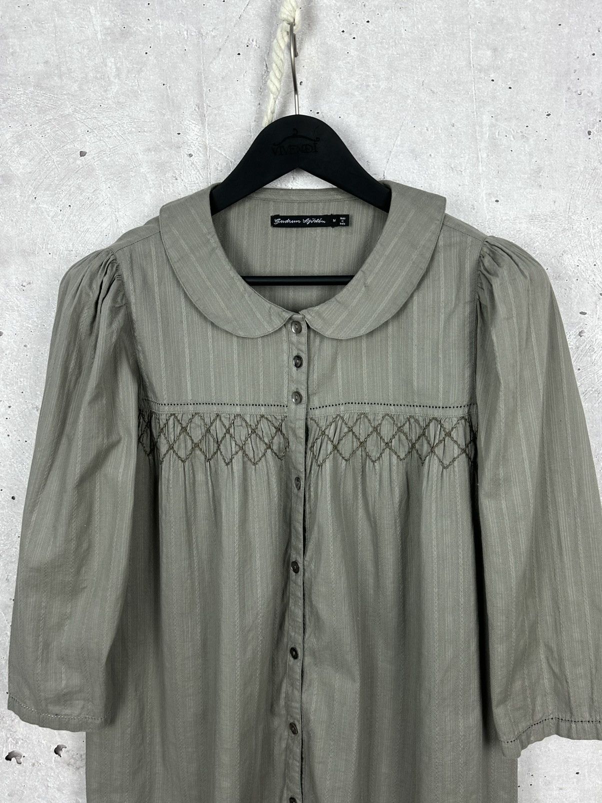 Designer Gudrun Sjoden Organic Cotton 1/4 Sleeve Blouse Size M / US 6-8 / IT 42-44 - 2 Thumbnail
