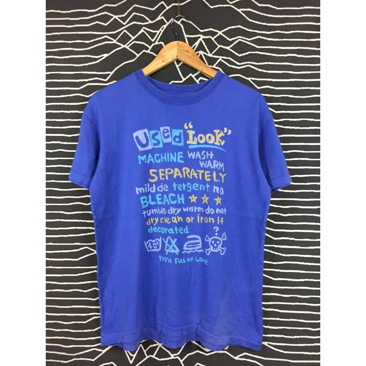 Japanese Brand × Vintage Vtg 90s Used Look Full Of Love Single Stitch Funny Humor Tee Size US M / EU 48-50 / 2 - 1 Thumbnail