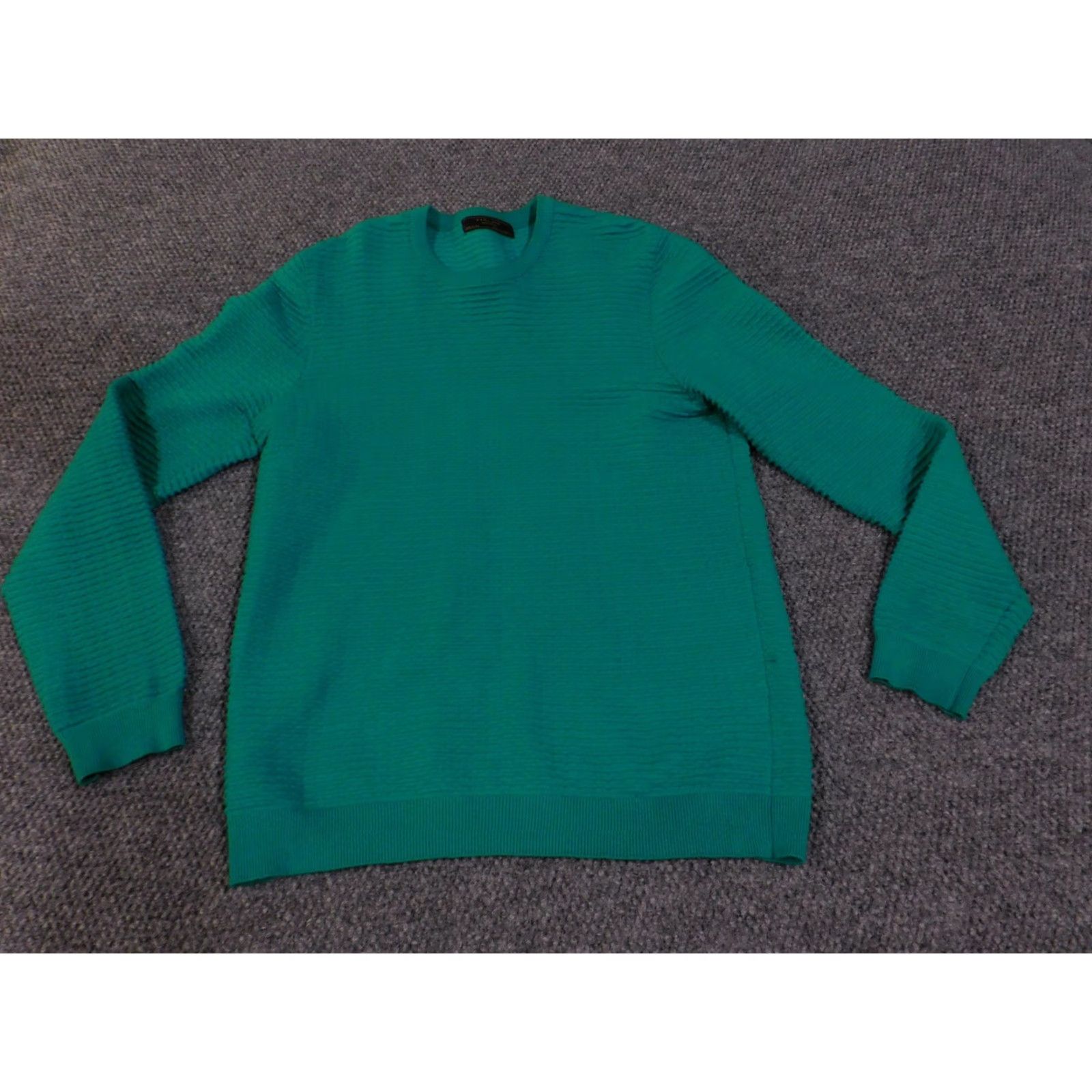 Zara Zara Man Sweater Mens XL Green Crewneck Textured Knit Pullover Casual Size US XL / EU 56 / 4 - 3 Thumbnail