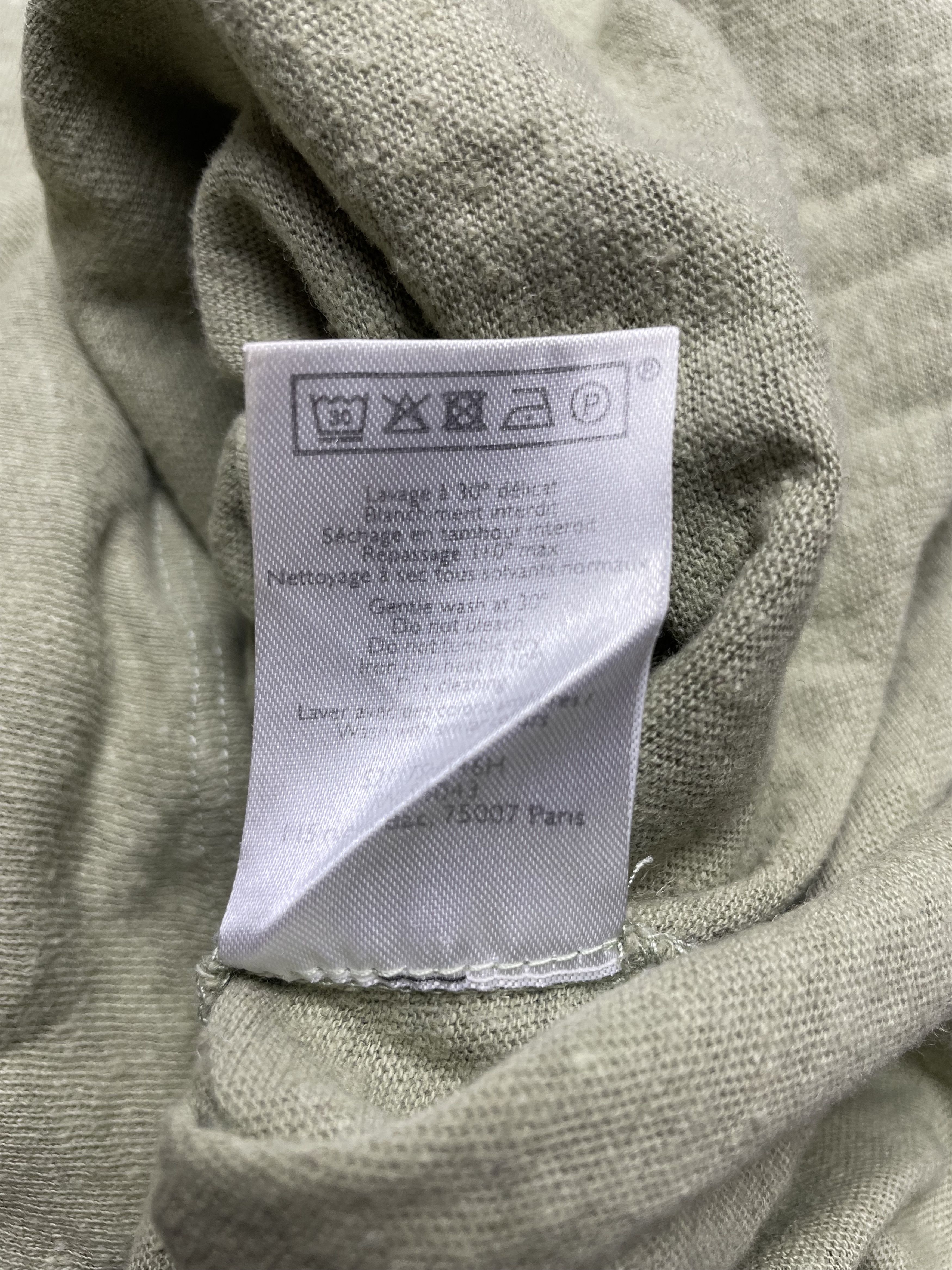 Sezane SEZANE Martha Khaki Cotton Linen T-shirt Size M / US 6-8 / IT 42-44 - 9 Thumbnail