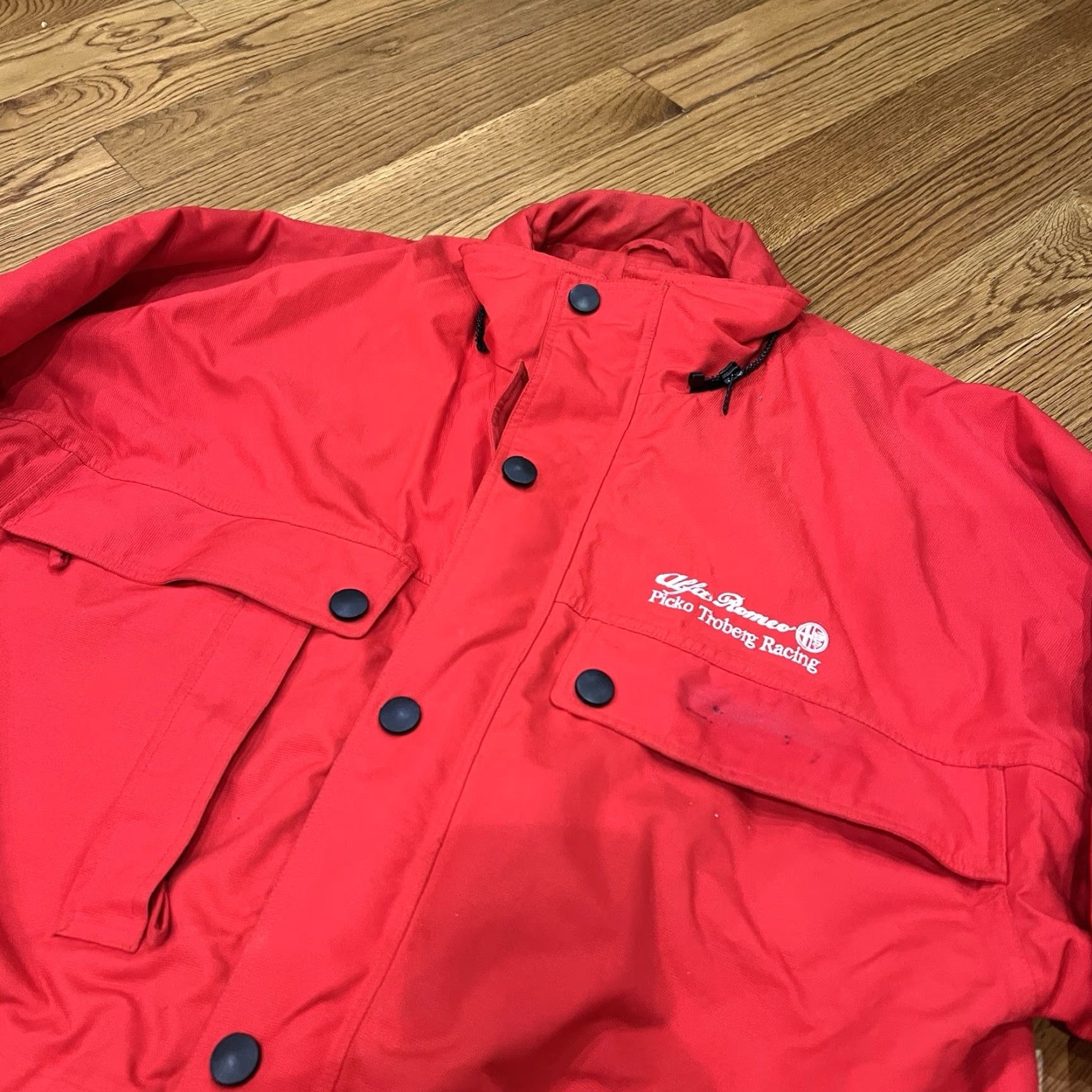 Vintage VINTAGE Alfa Romeo Racing Jacket Mens L Red Zip Button Embroidered Wind-Resistant Water-Resistant Insulated Zipped Pockets Size US L / EU 52-54 / 3 - 2 Thumbnail