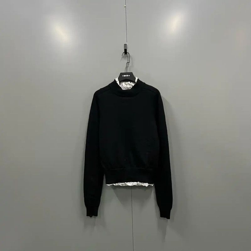Maison Margiela Maison Margiela Black Wool Long Sleeve Pullover 0089 Size S / US 4 / IT 40 - 1 Thumbnail